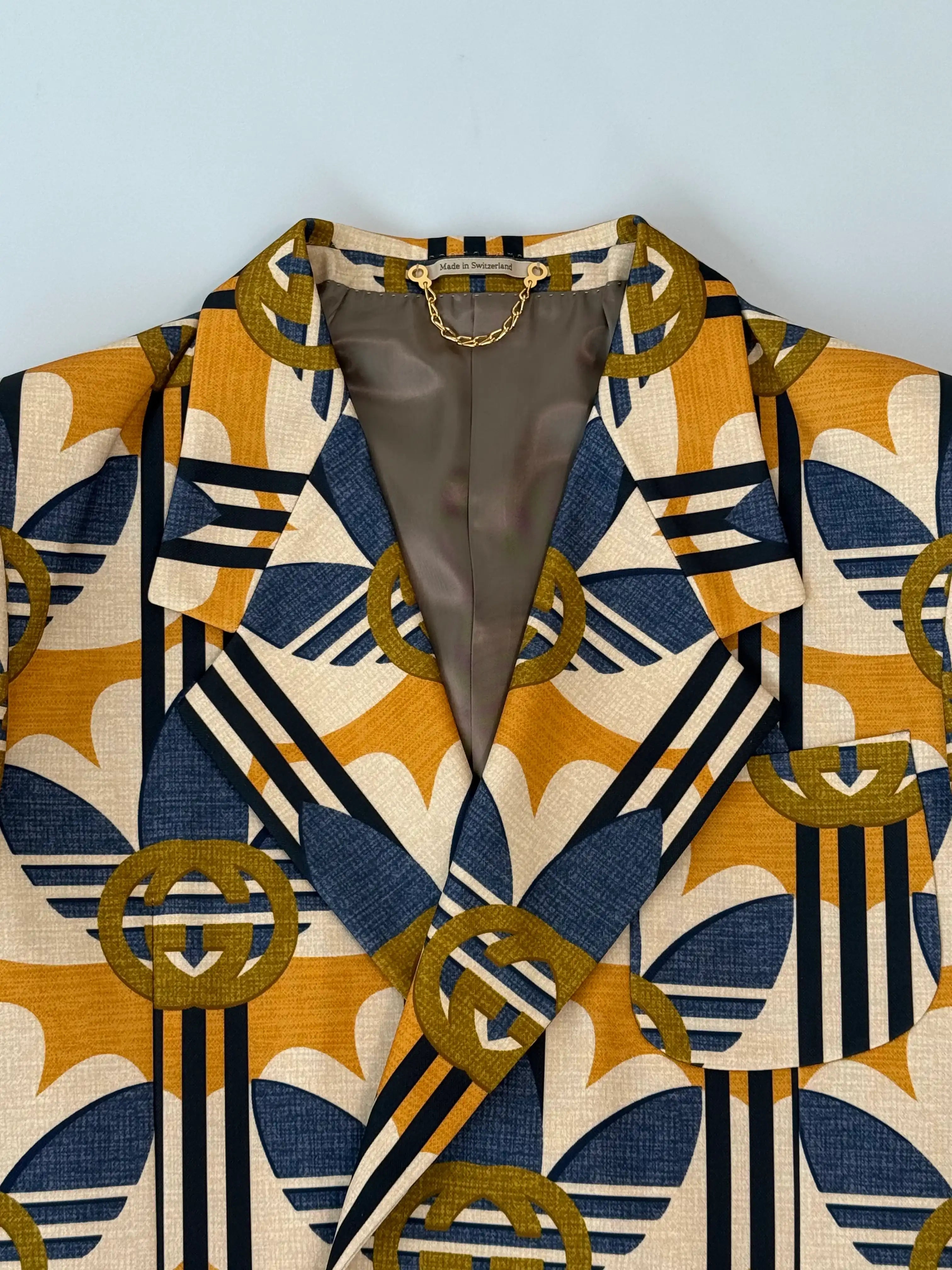 Double Breasted Blazer With Classic Pattern