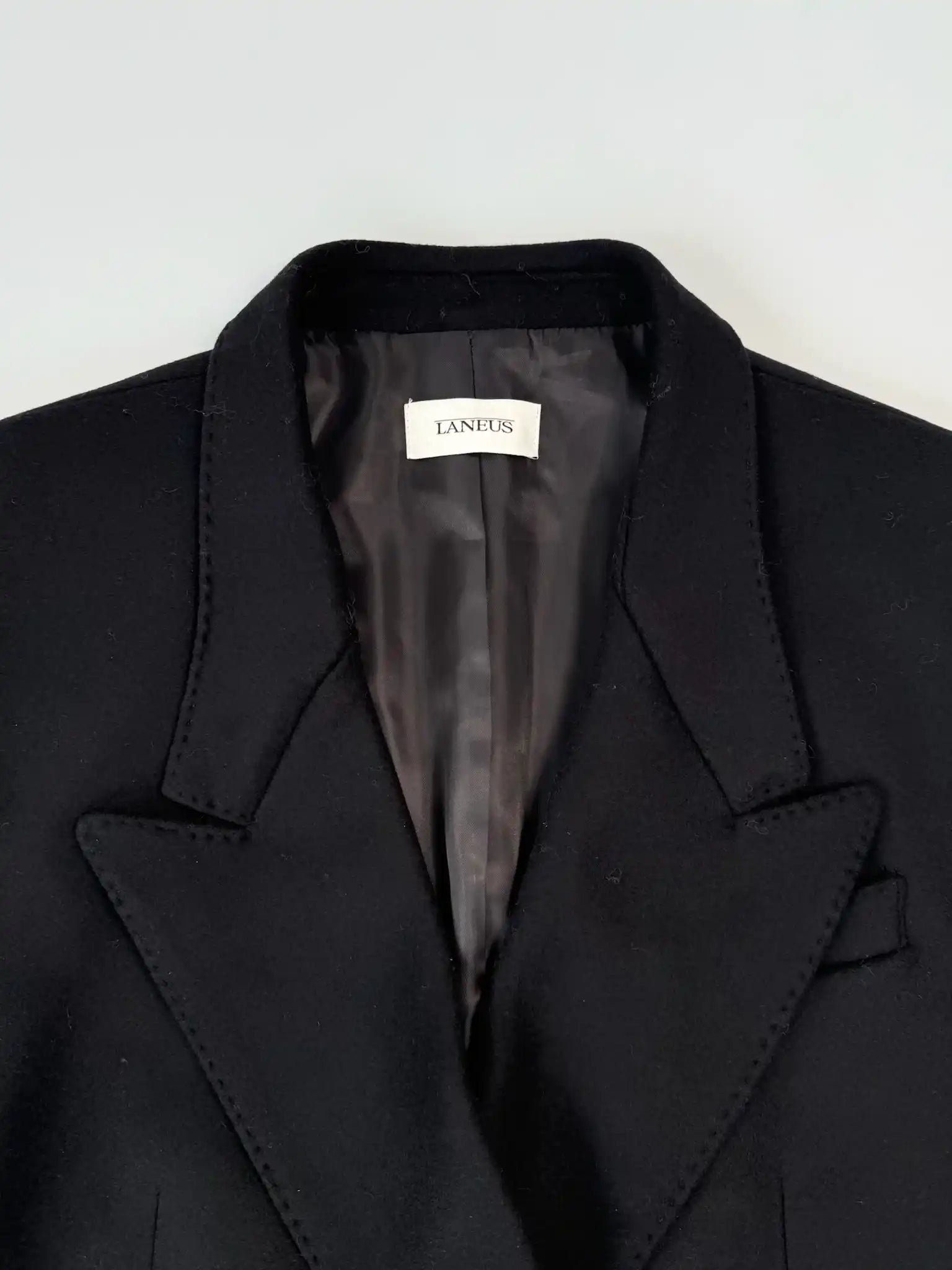 Black Double Breasted Blazer With Peak Lapel