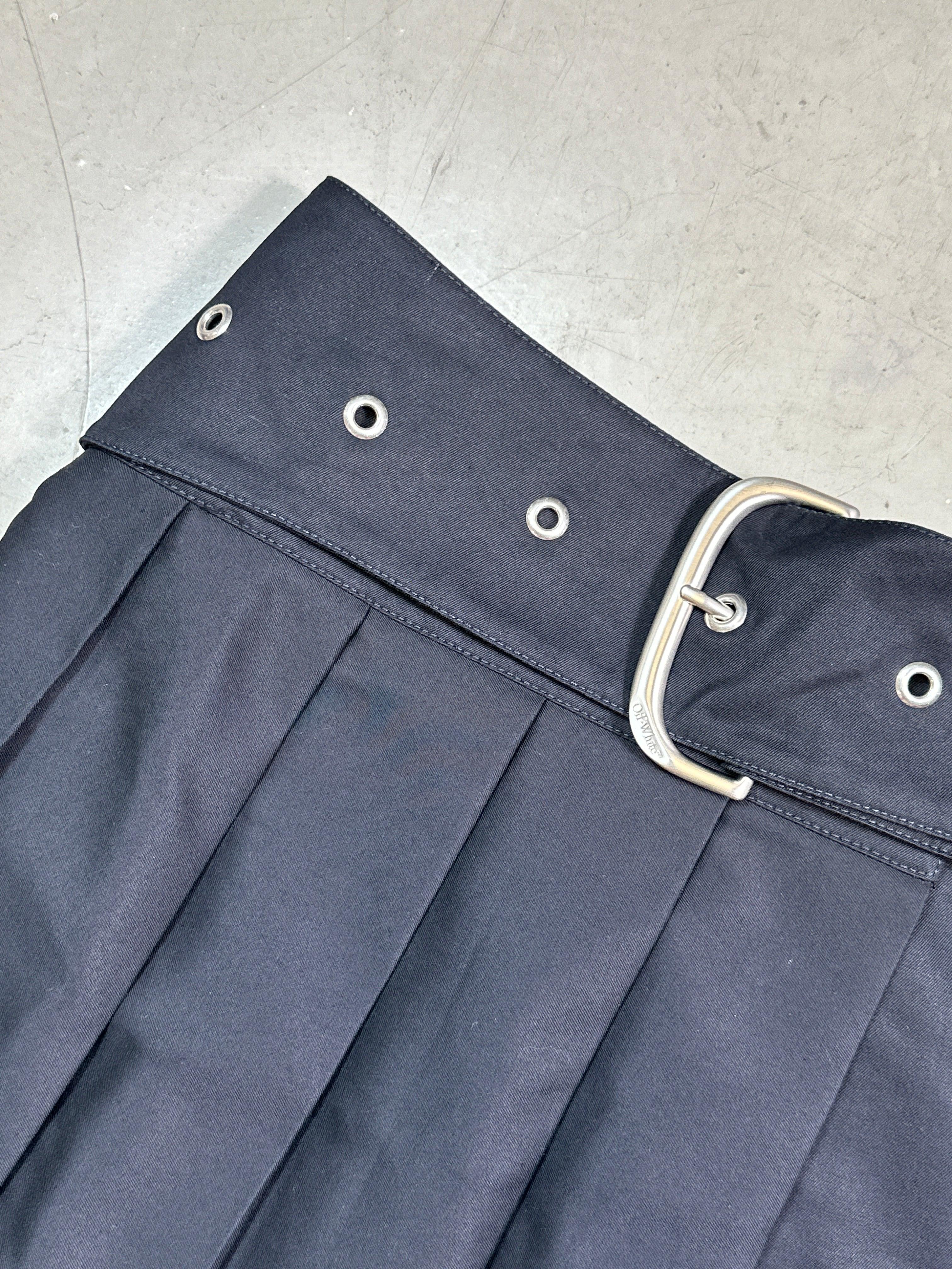 Belted Pleated Miniskirt