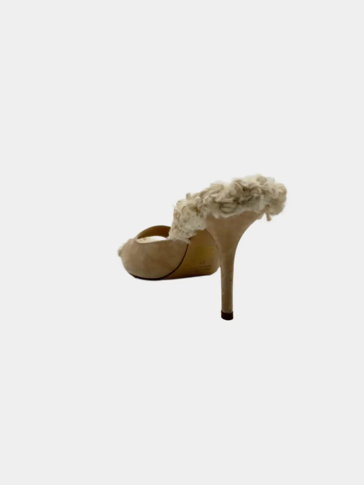 Lavender Satin Sandals With Braided Band And Stem Heel