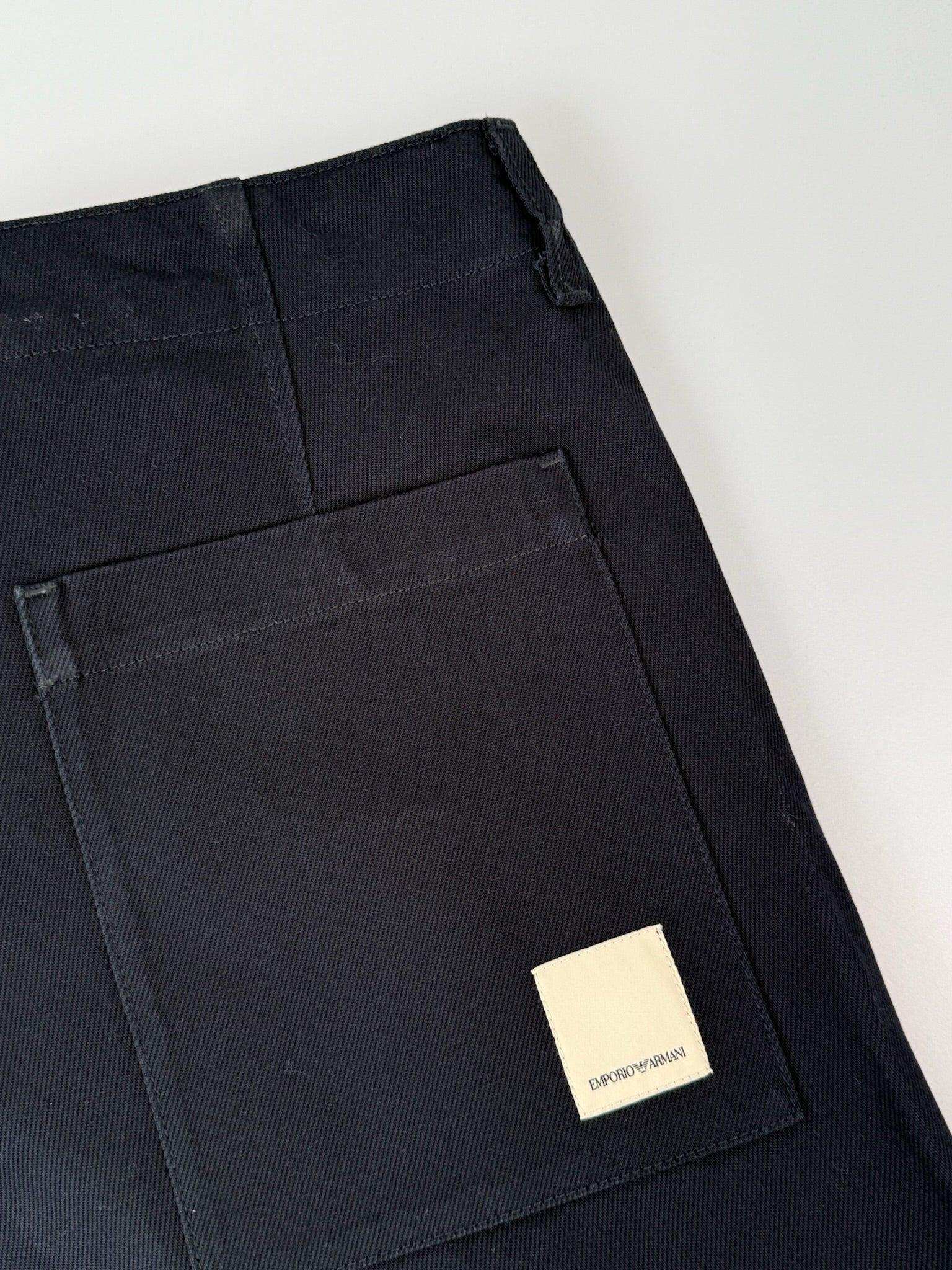 Straight leg midnight blue denim trousers