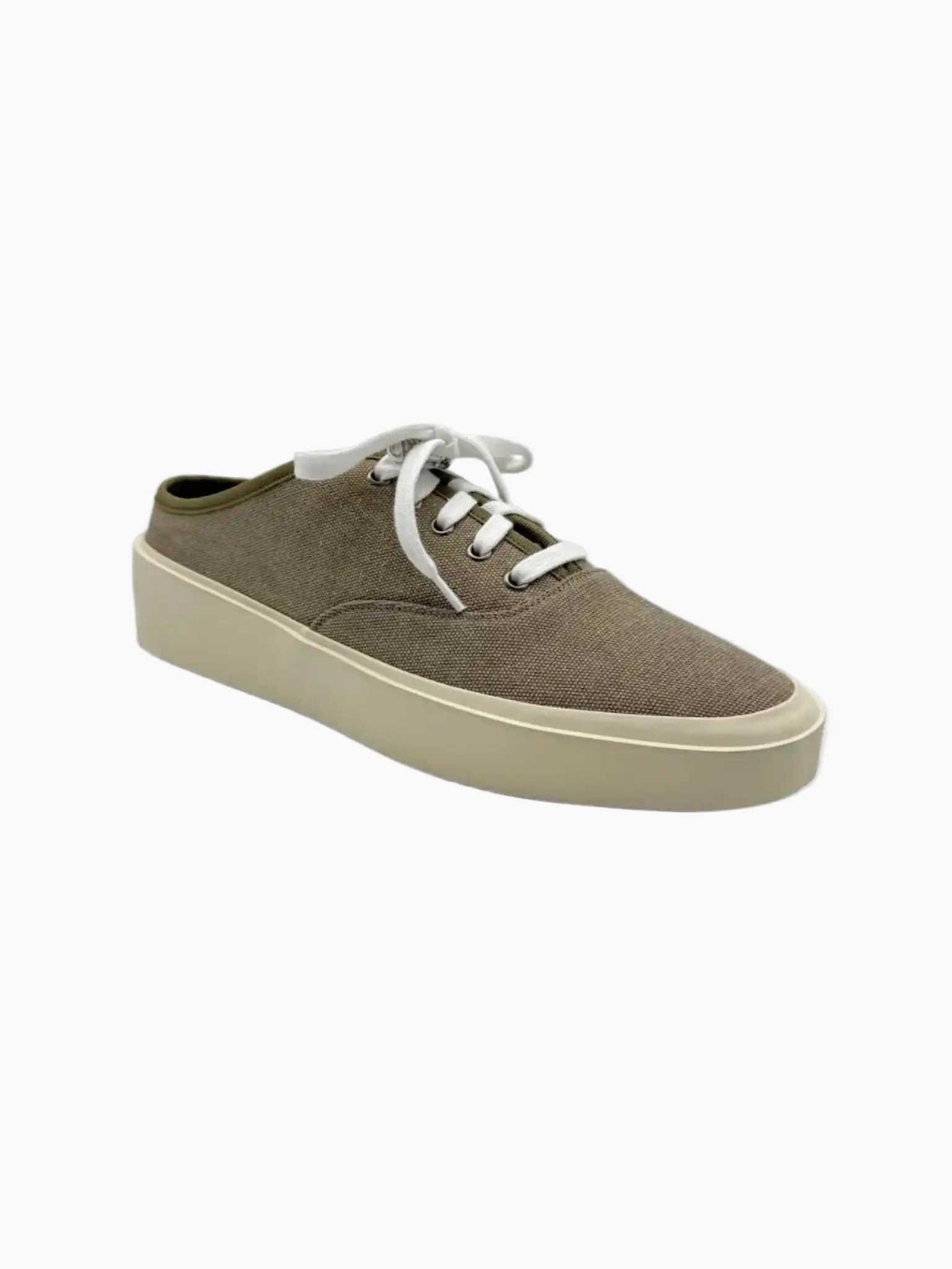 Taupe Low-Top Canvas Sneakers Shoes