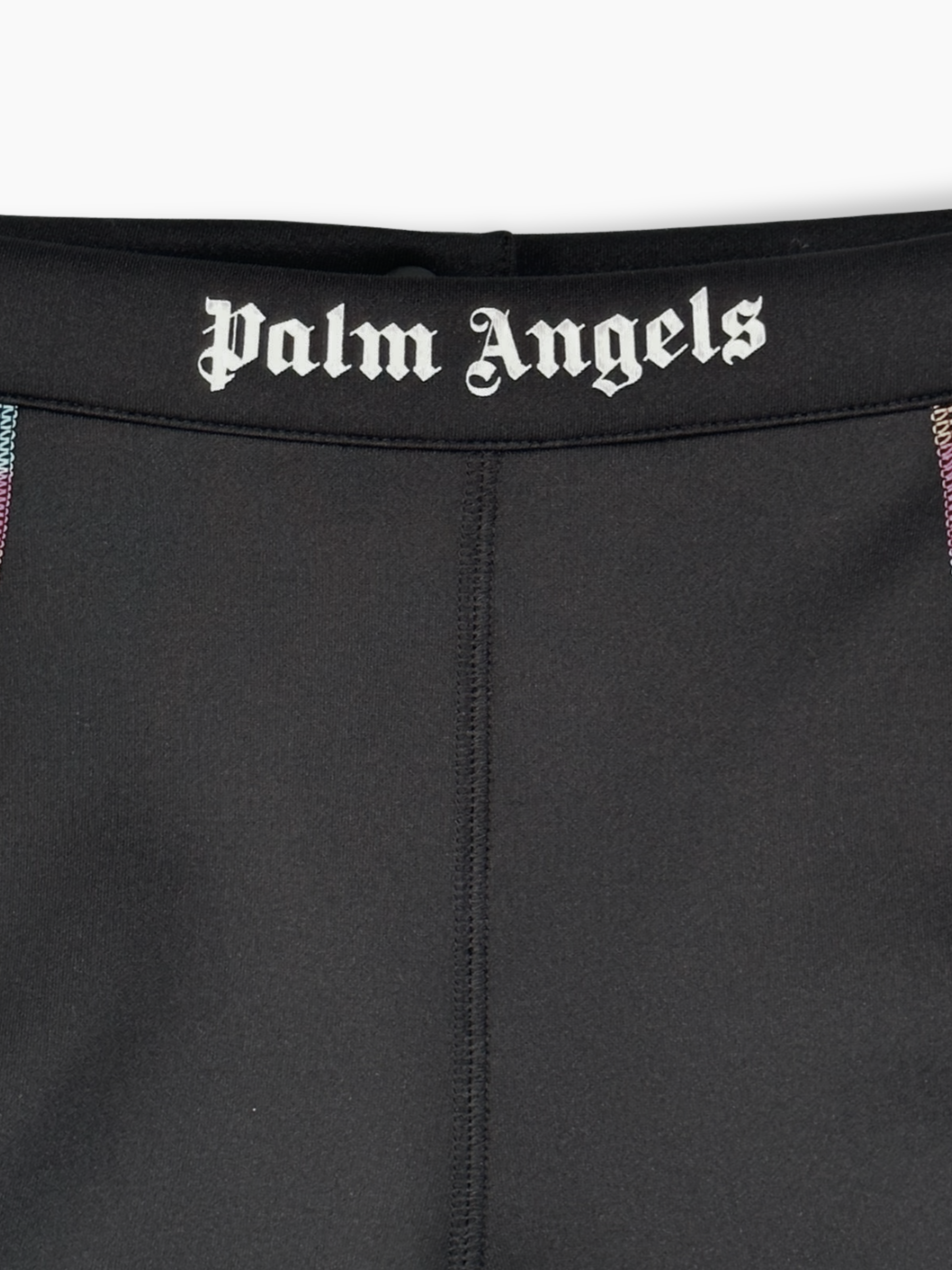 Shorts Neri Con Cuciture Multicolor