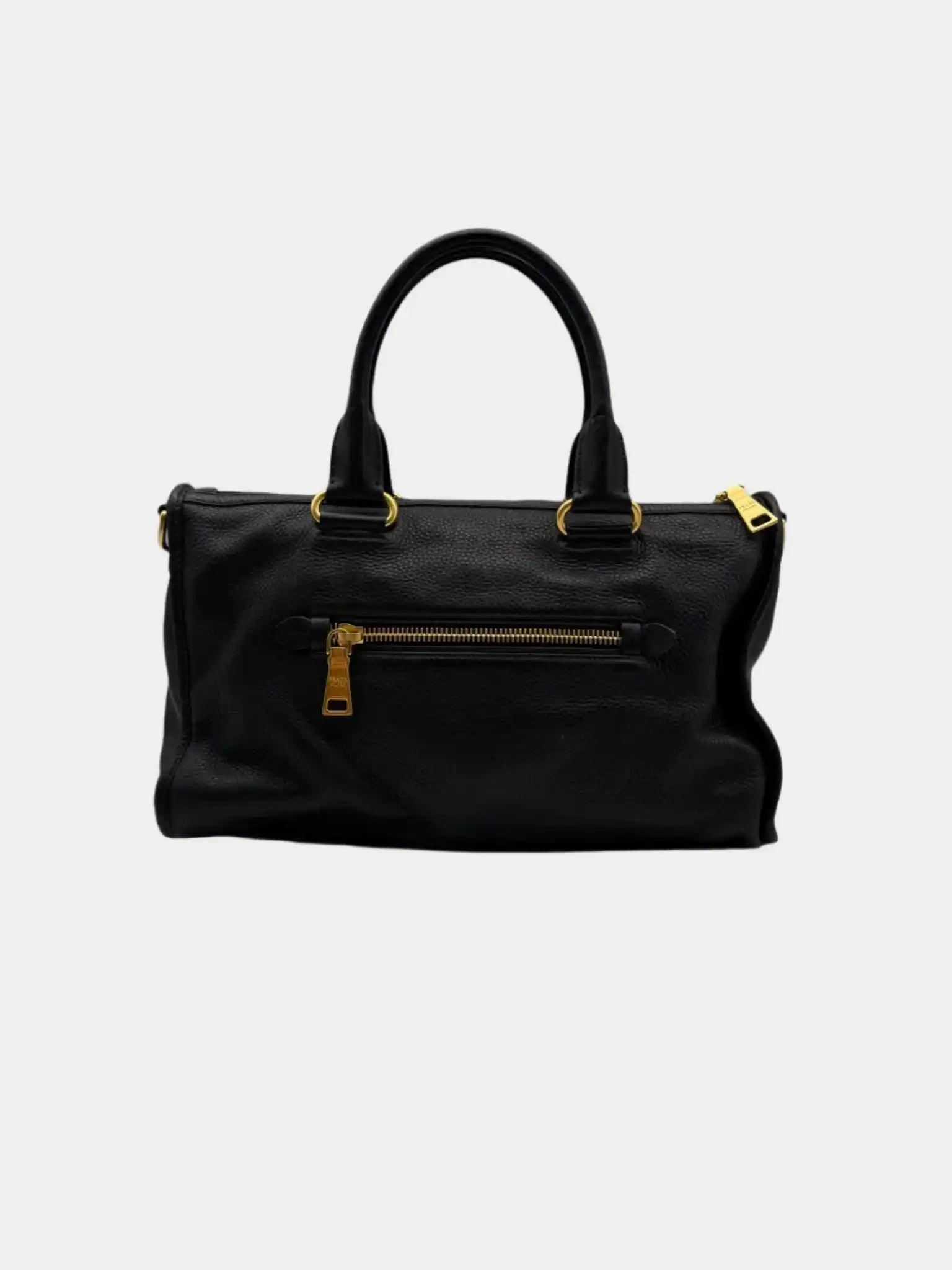 Borsa Nera In Pelle Martellata