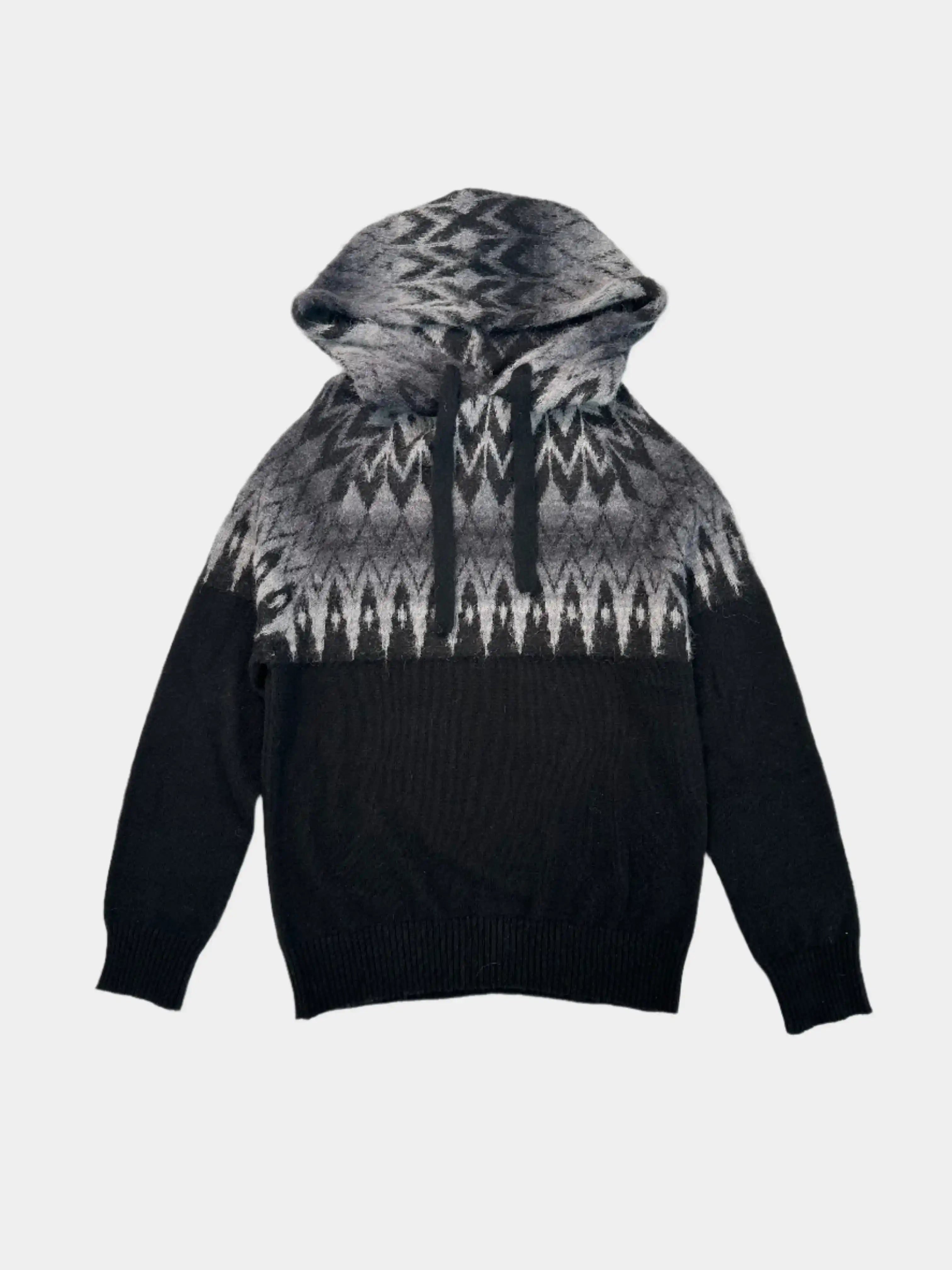 Maglia Con Cappuccio Jacquard Degrade