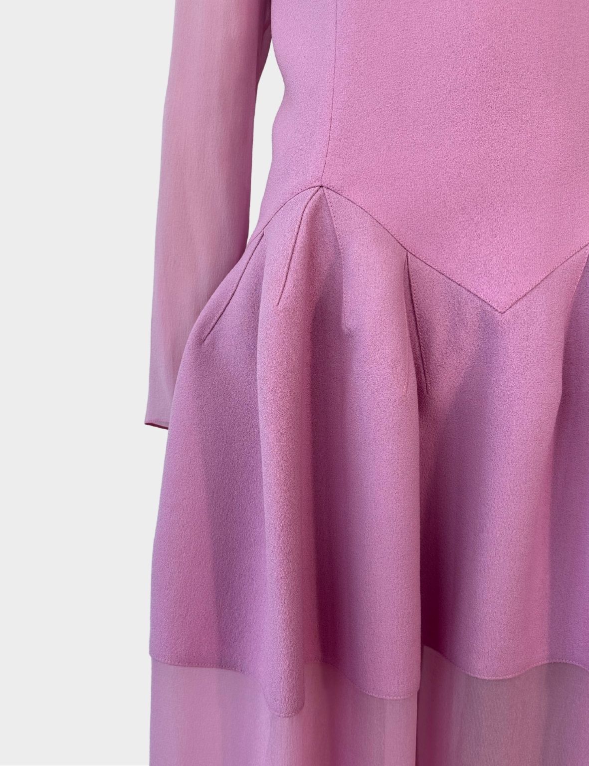Abito Lungo In Crêpe Rosa