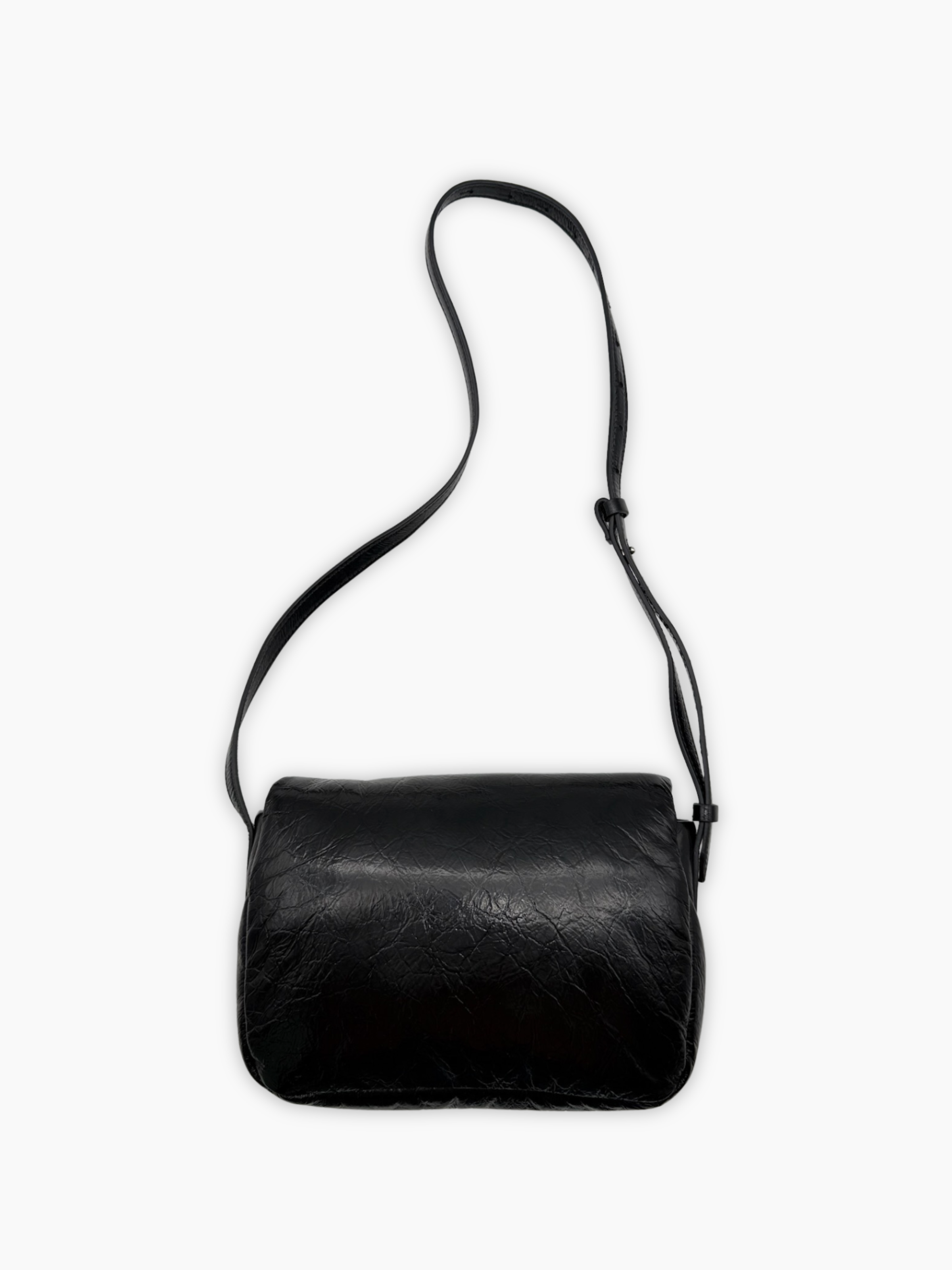 Black Glossy Leather Bag