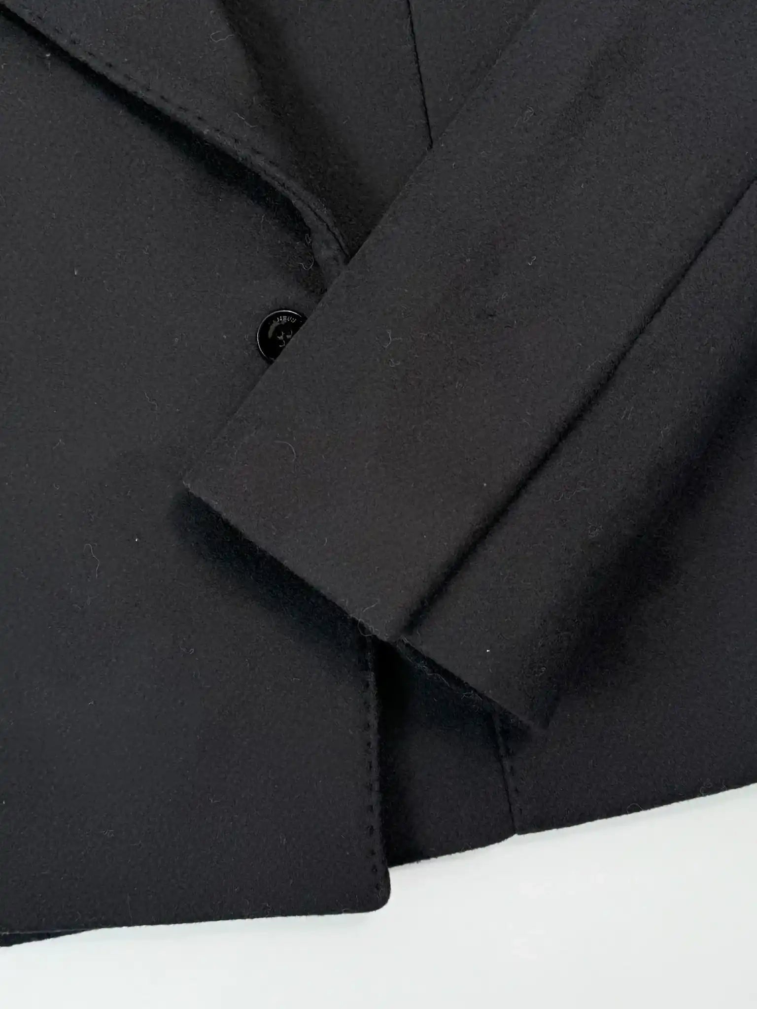 Black Double Breasted Blazer With Peak Lapel
