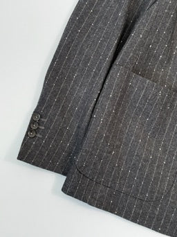 Blazer Doppiopetto Gessato Con Filato Brillante