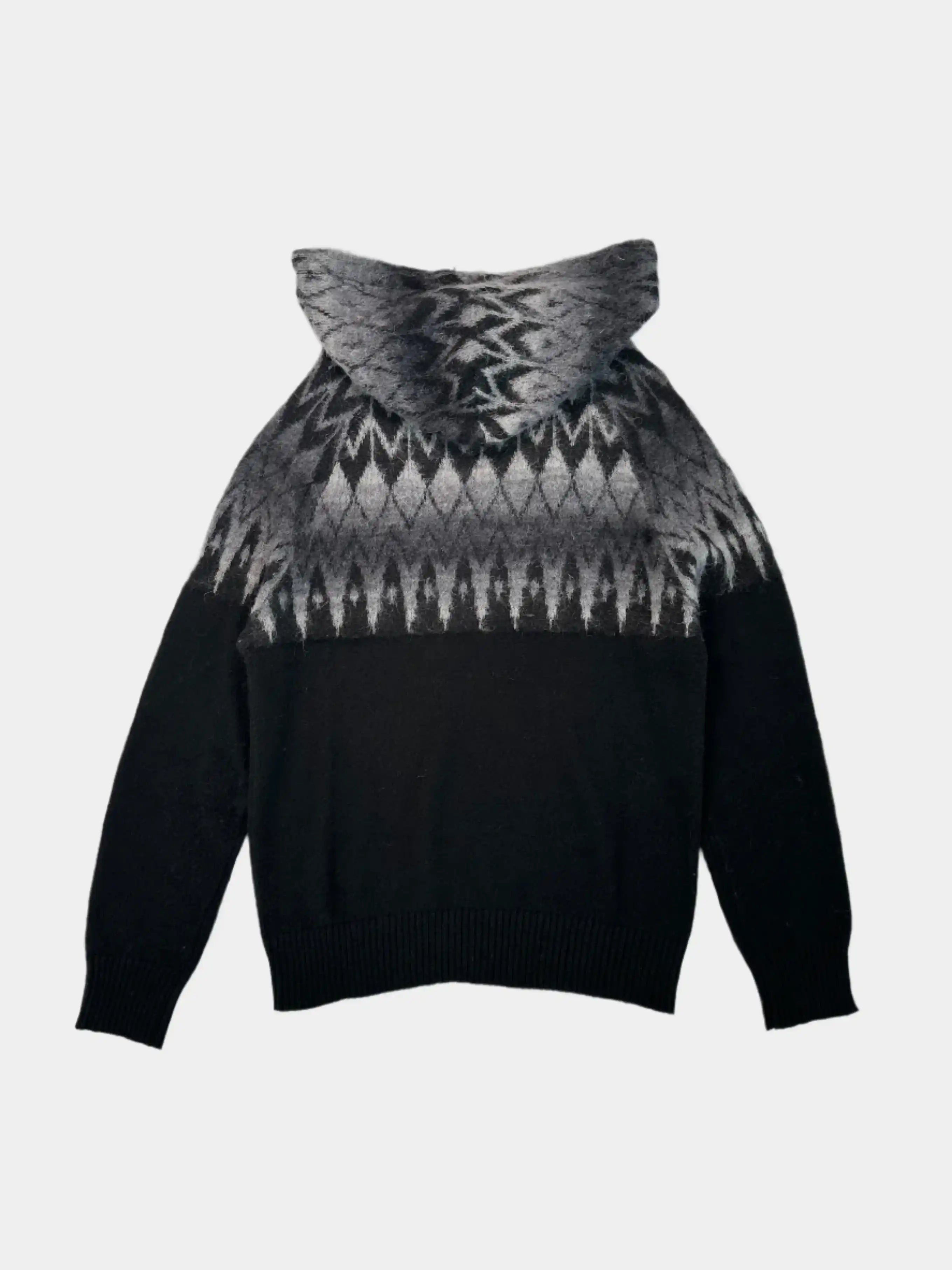 Maglia Con Cappuccio Jacquard Degrade