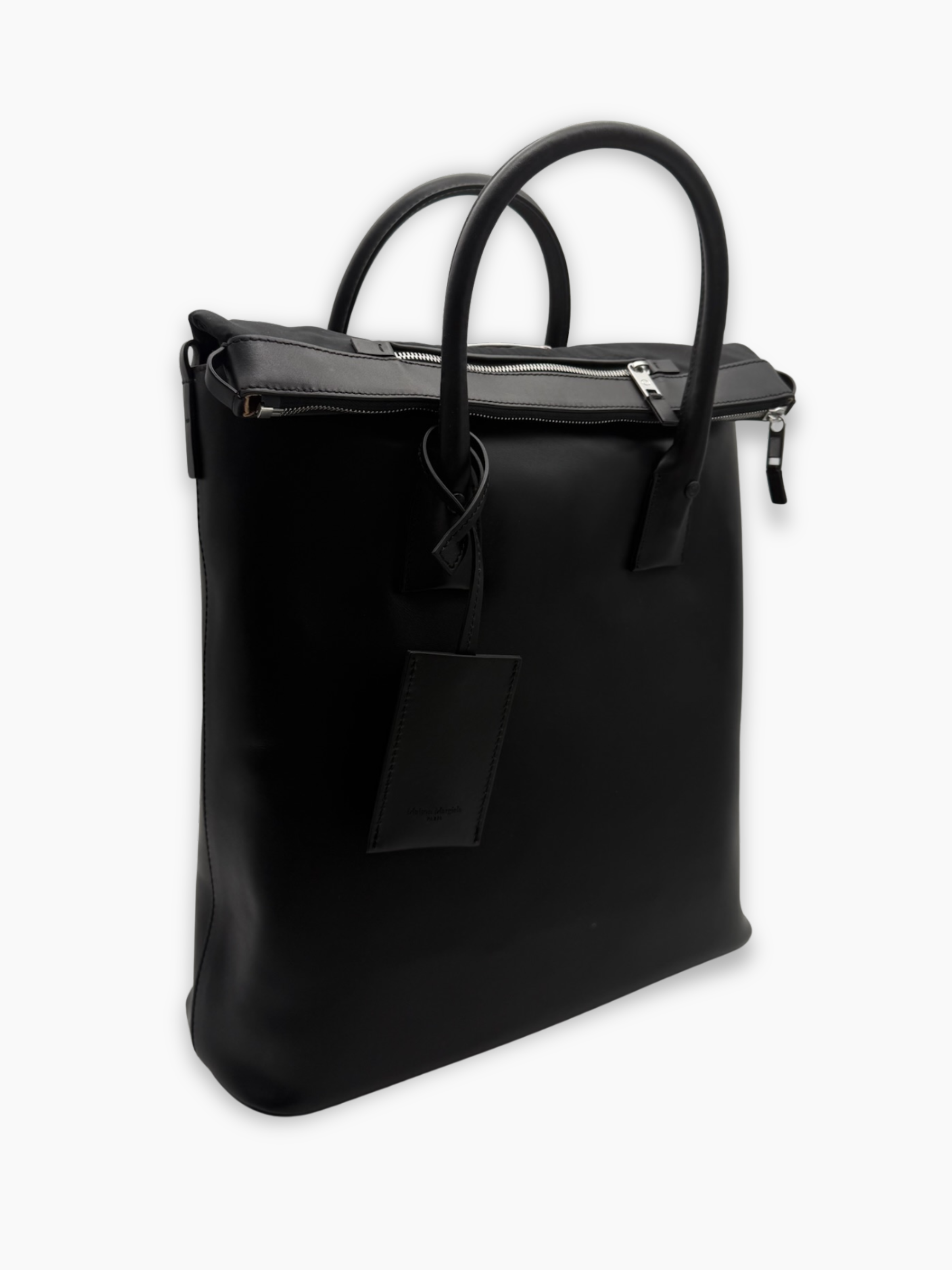 Borsa Nera in Pelle con Manici
