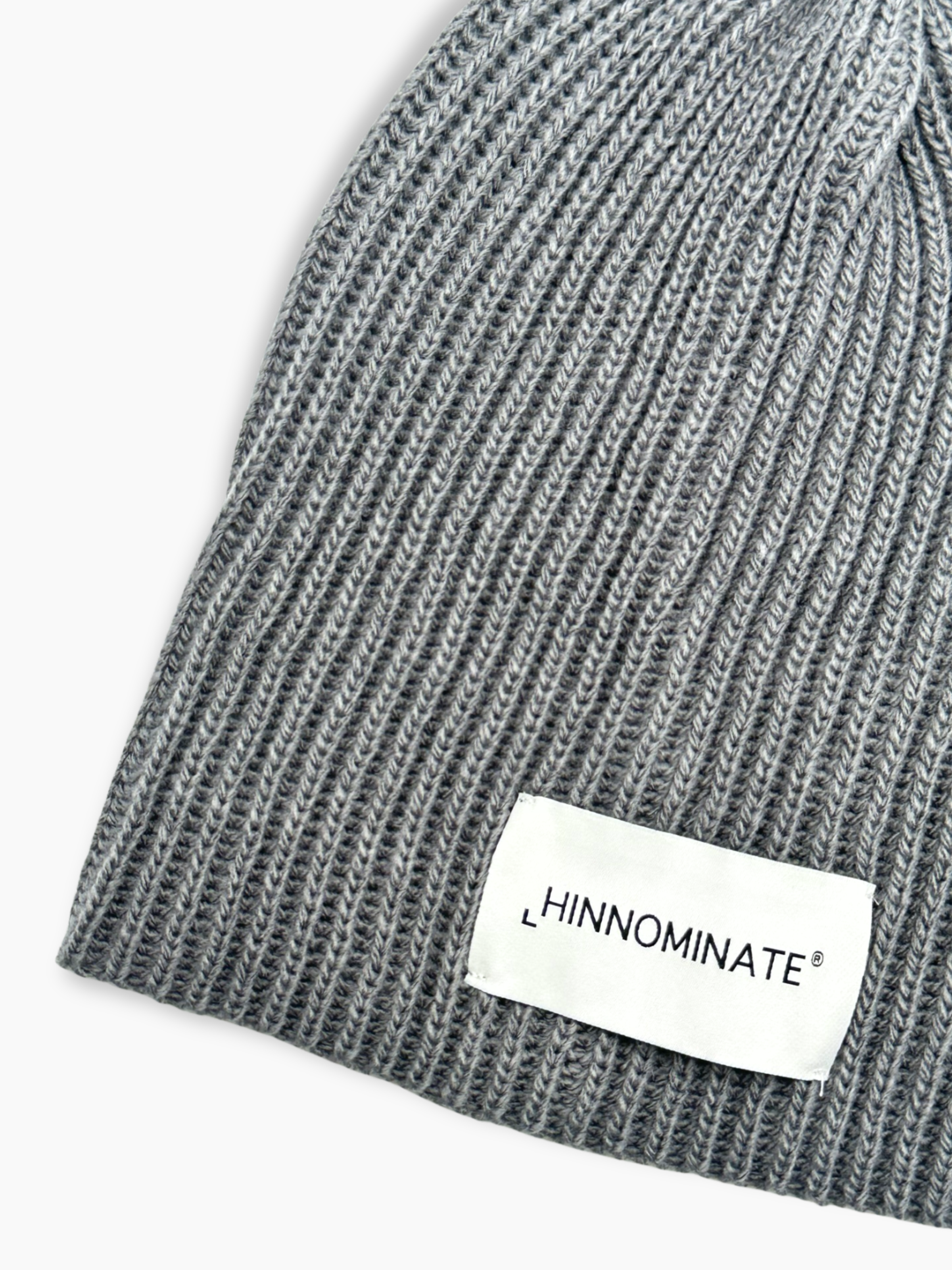 Melange Grey Ribbed Knit Hat
