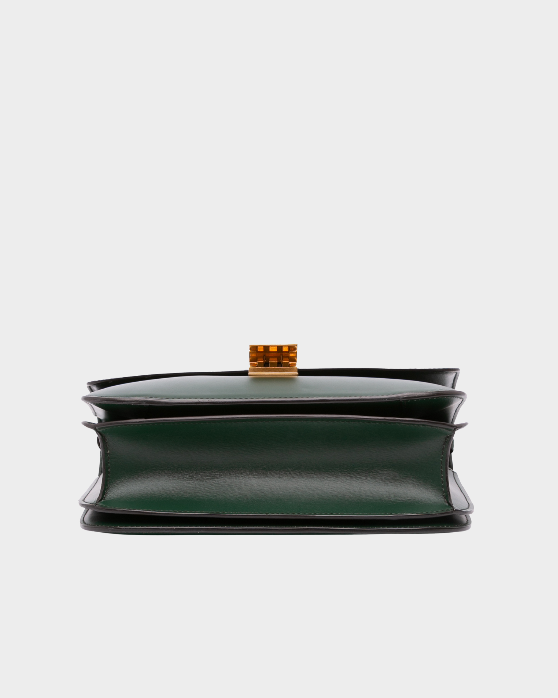 Borsa A Tracolla Céline Box Verde Scuro In Pelle Con Chiusura Dorata