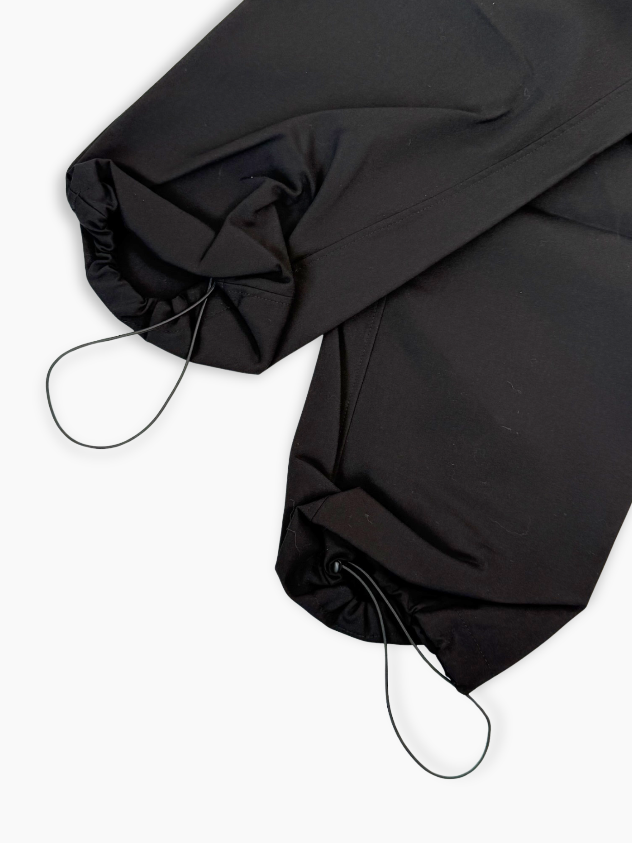Pantalone Nero In Nylon Con Coulisse