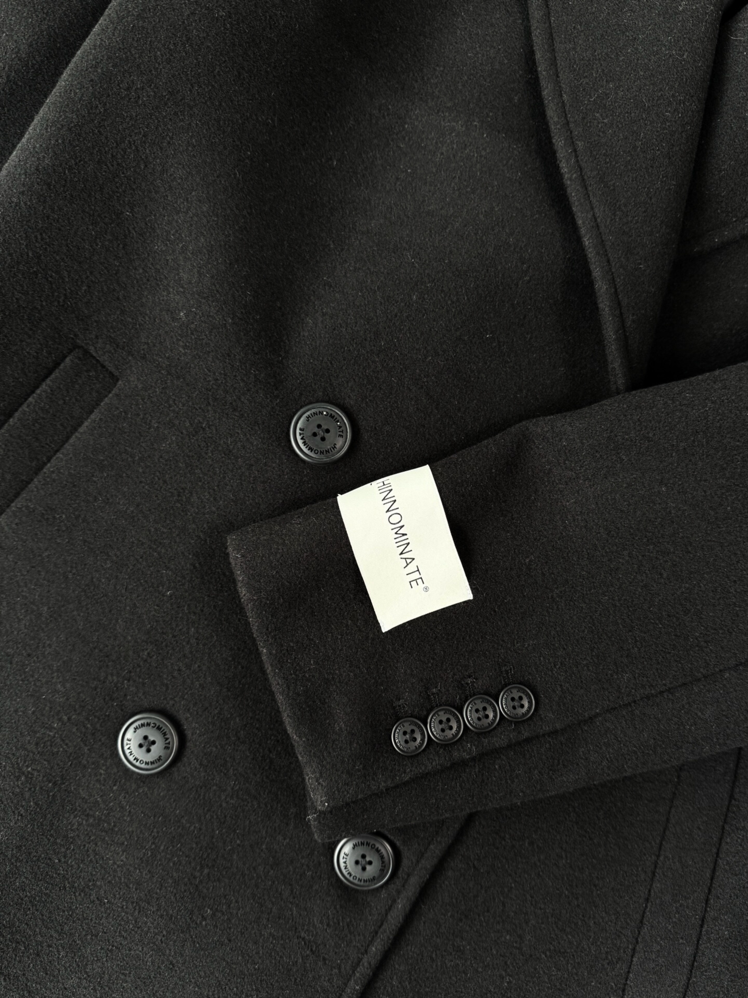 Cappotto Nero Doppiopetto Lungo