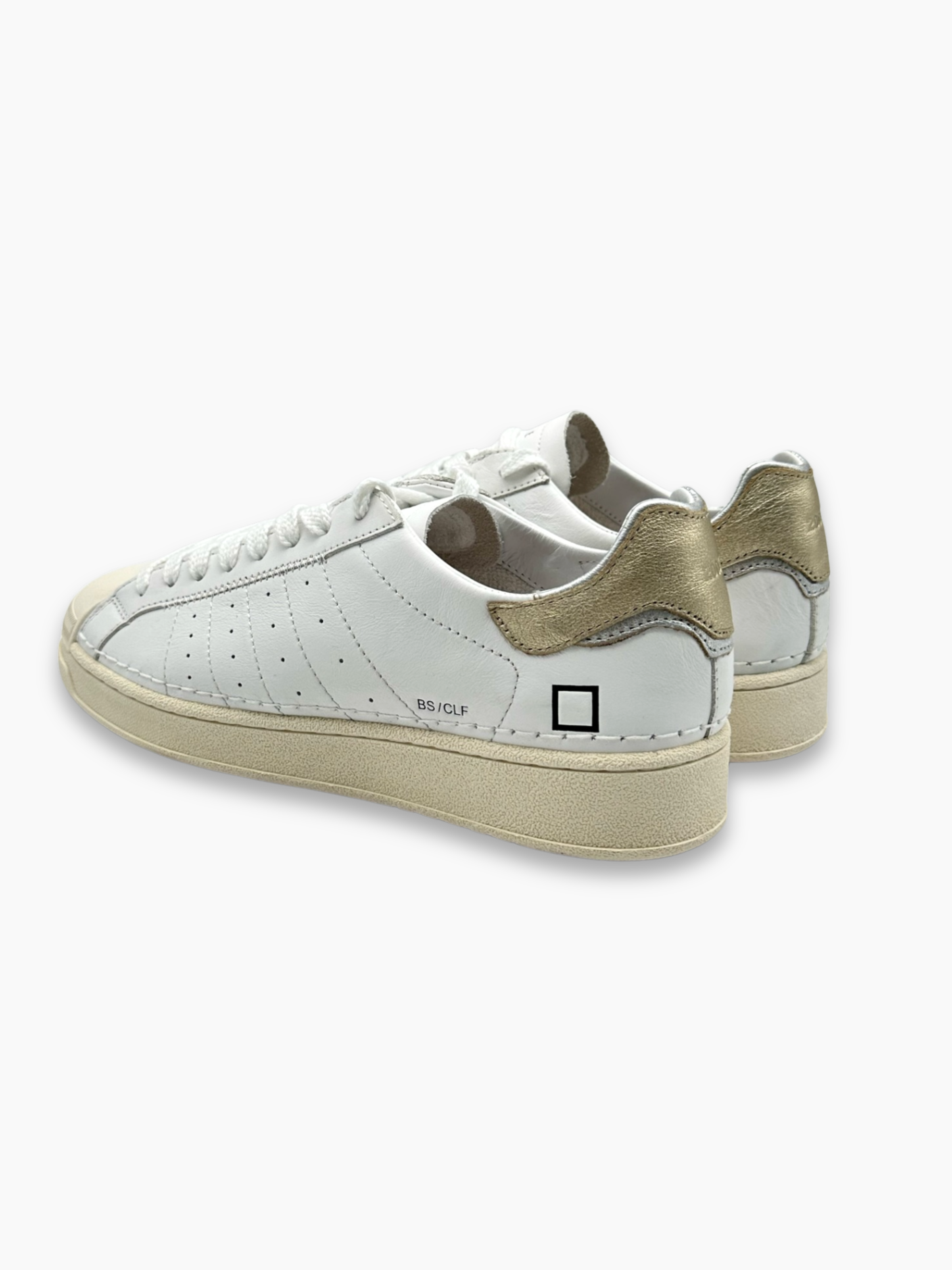 Sneakers Bianche Con Tallone Metallizzato