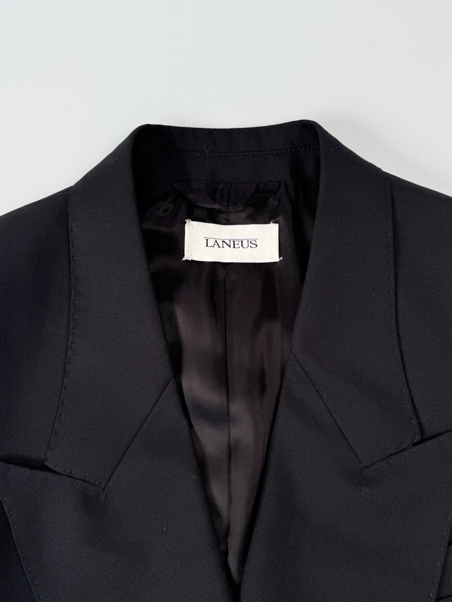 Blazer Doppiopetto Nero Con Rever A Lancia