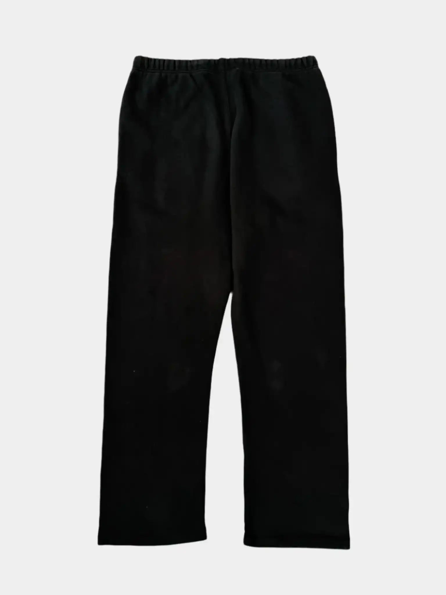Essentials Black Fleece Pants With Embroidered Logo