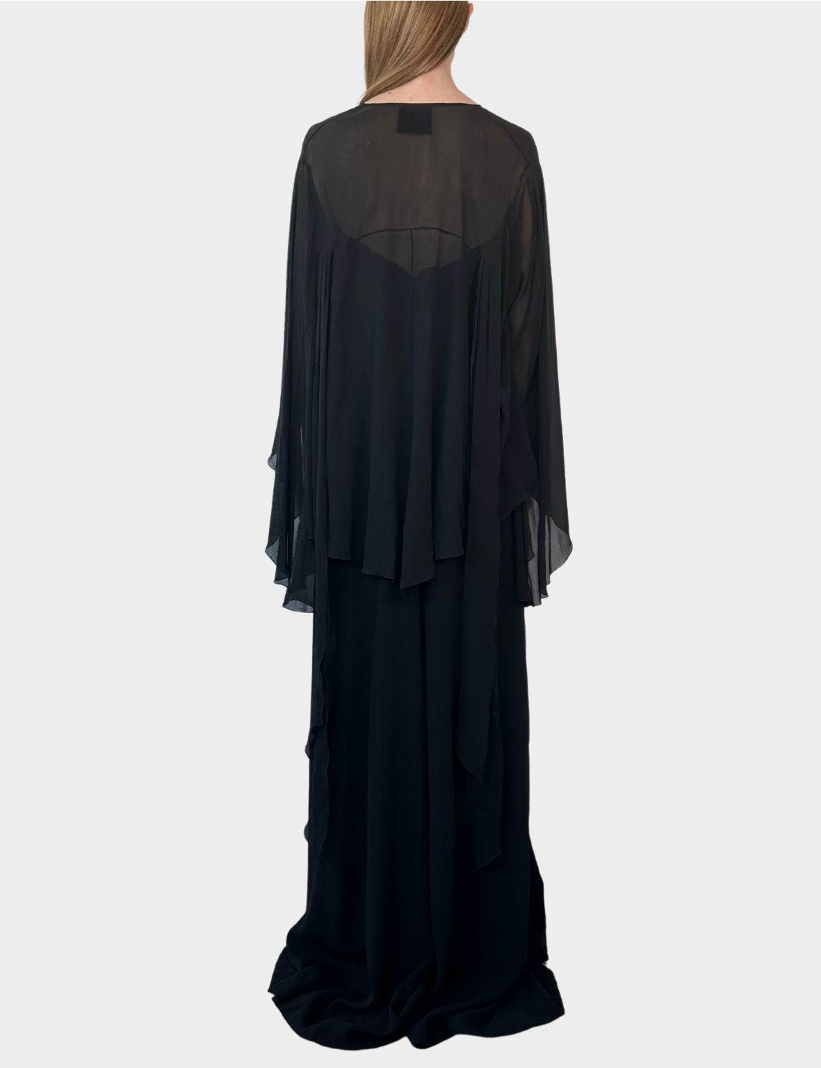 Long Silk Dress With Tone On Applications