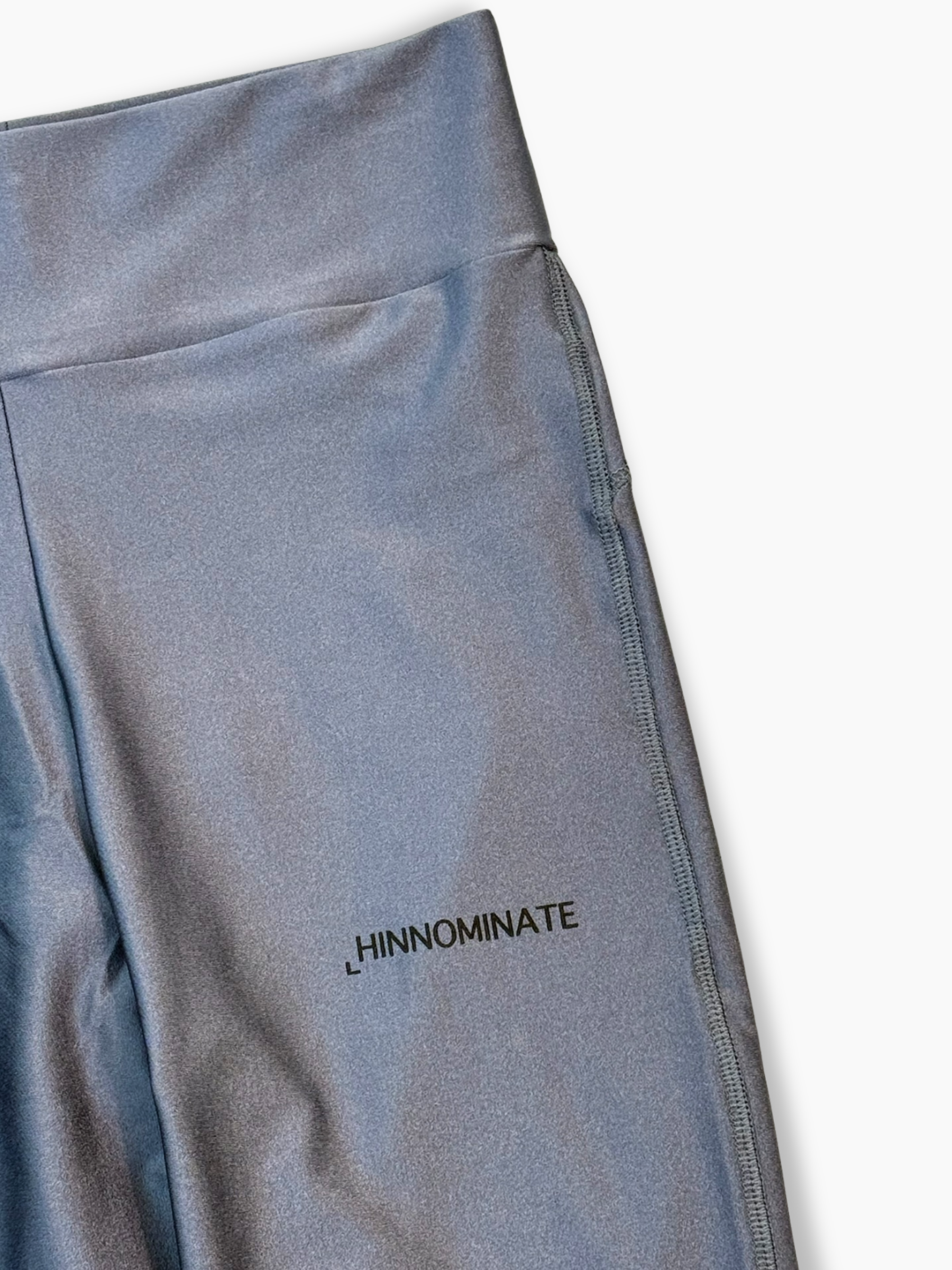 Leggings Ferro In Lycra Lucida Con Stampa Laterale