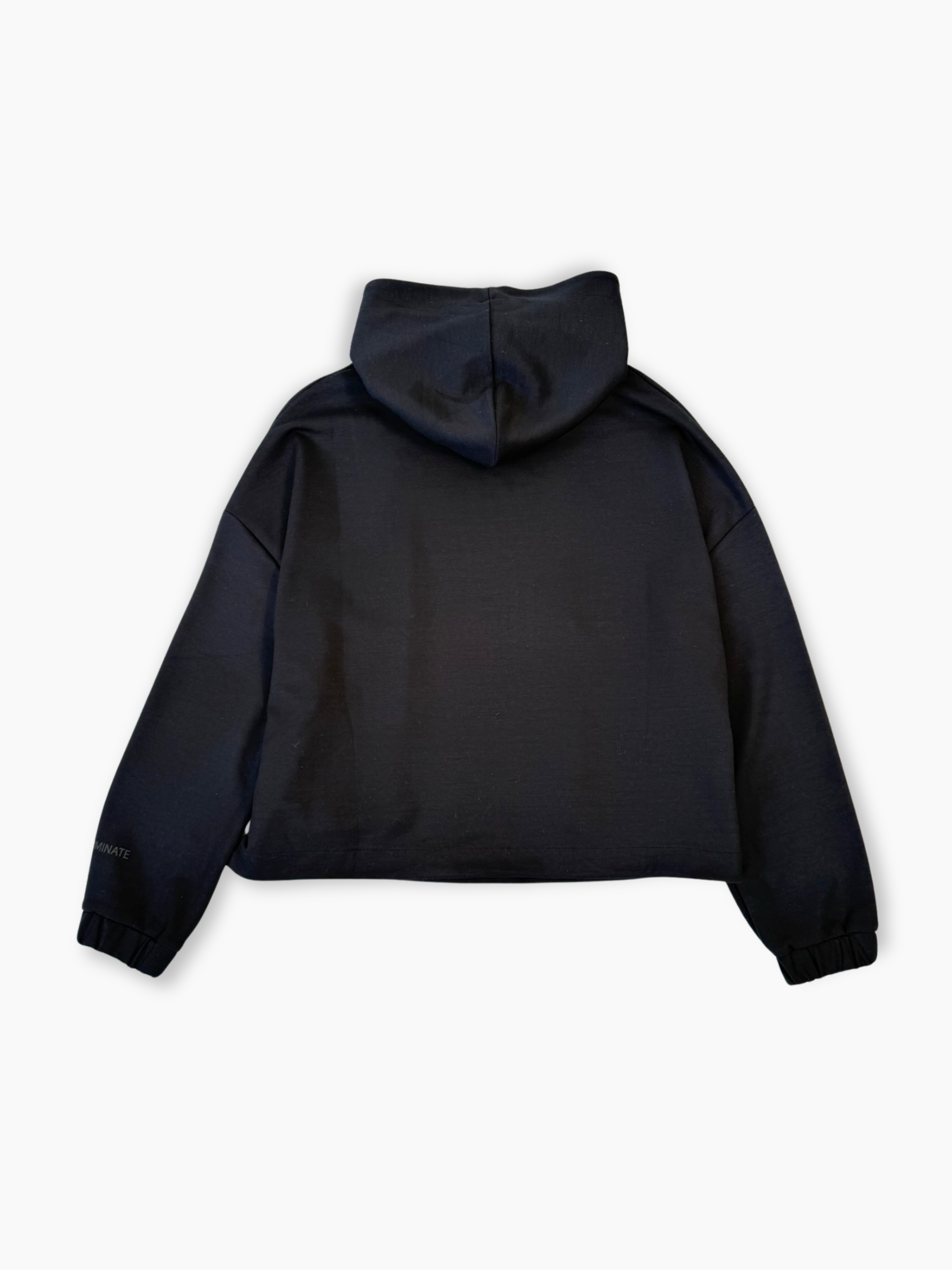 Felpa Nera Con Tasche Nylon
