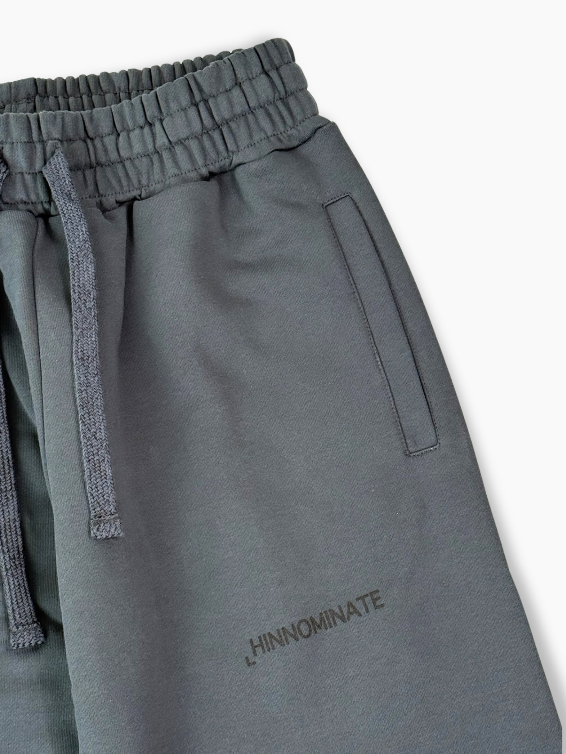 Pantaloni Color Ferro In Felpa Con Fondo Dritto
