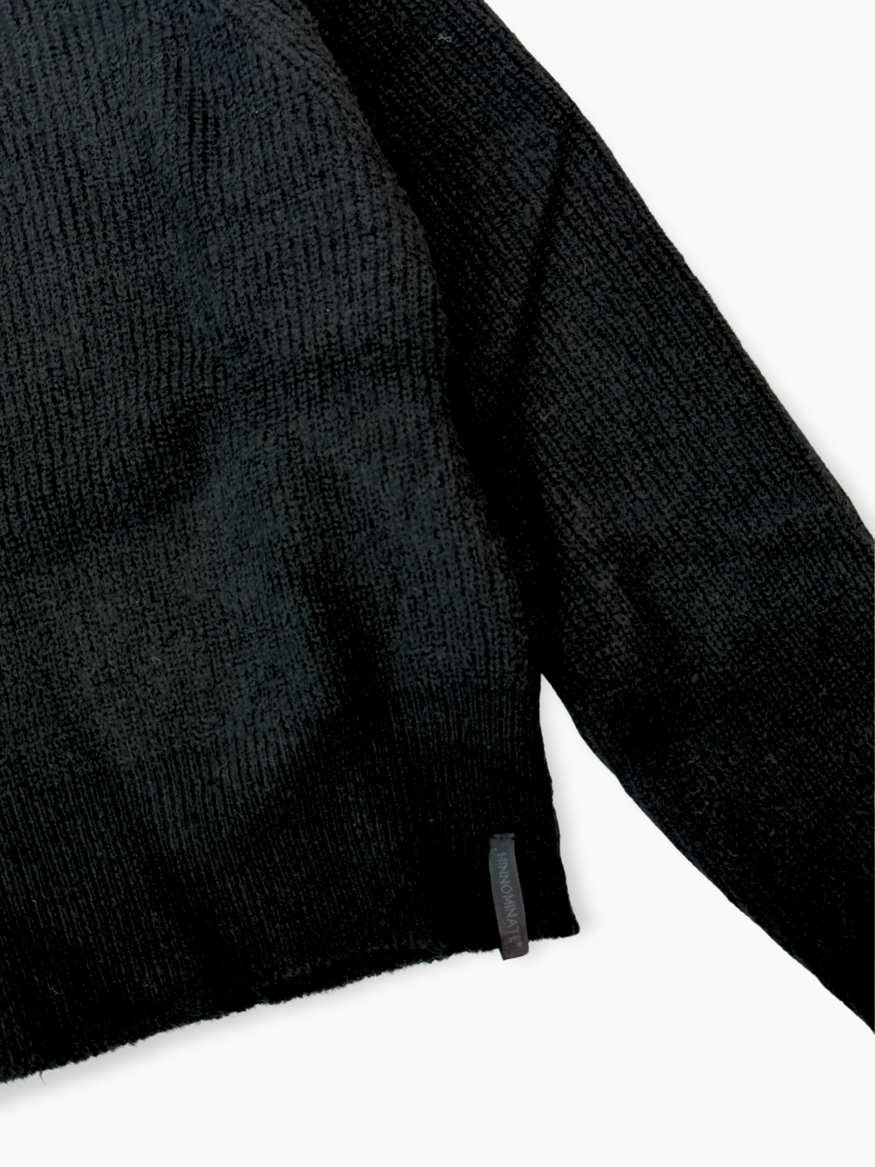 Maglione Nero A Costine