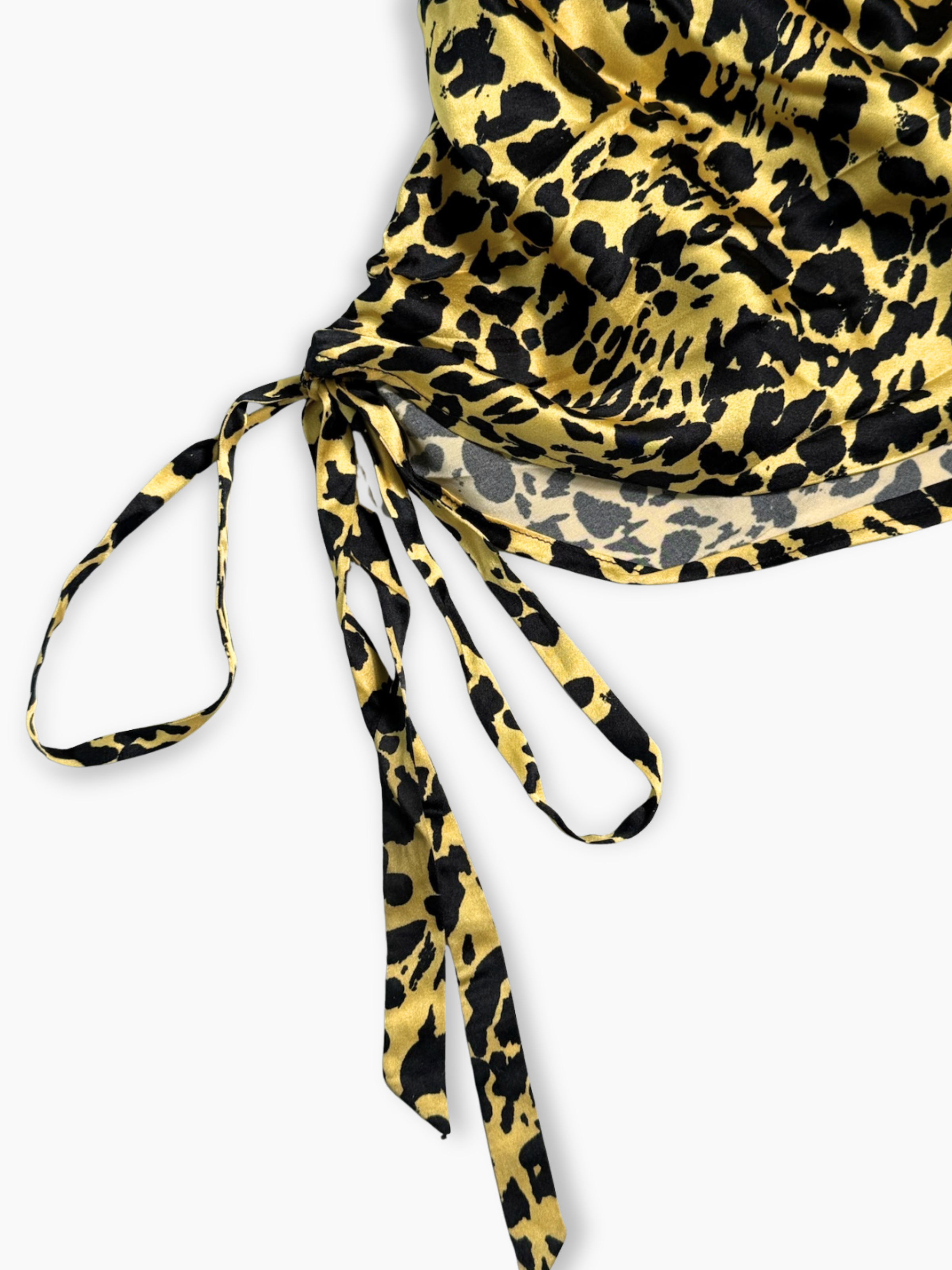 Vestito Giallo Con Stampa Animalier