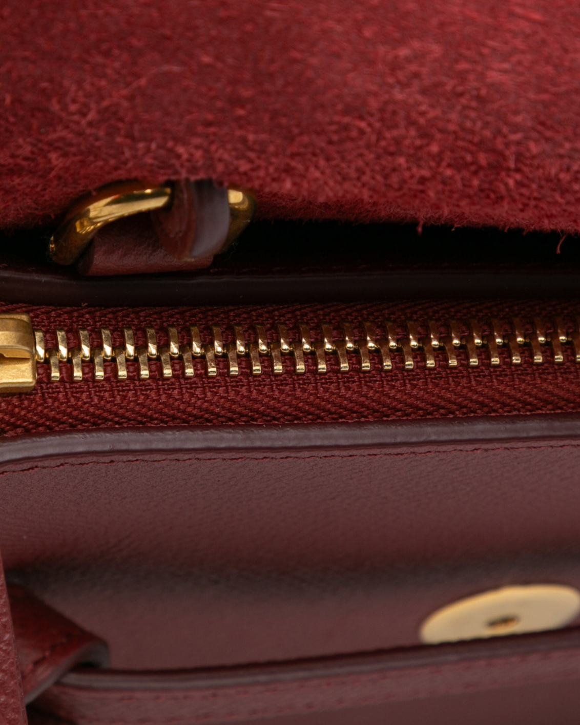 Borsa Céline In Pelle Bordeaux Con Tracolla E Manico