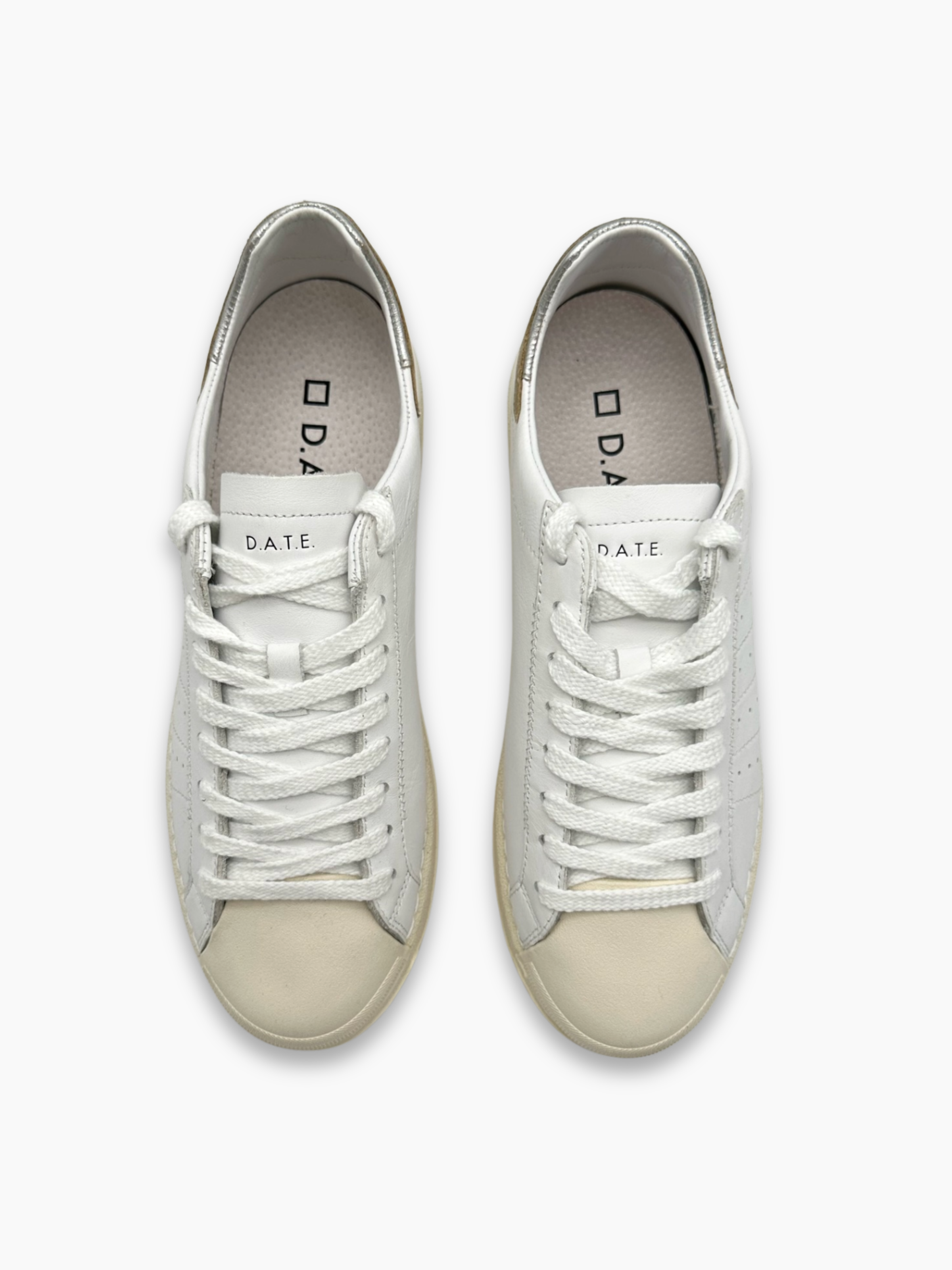 Sneakers Bianche Con Tallone Metallizzato