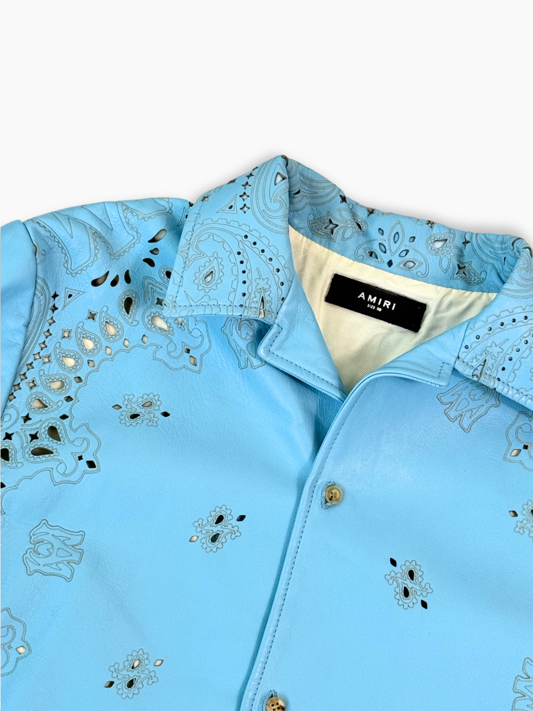 Camicia Azzurra In Pelle