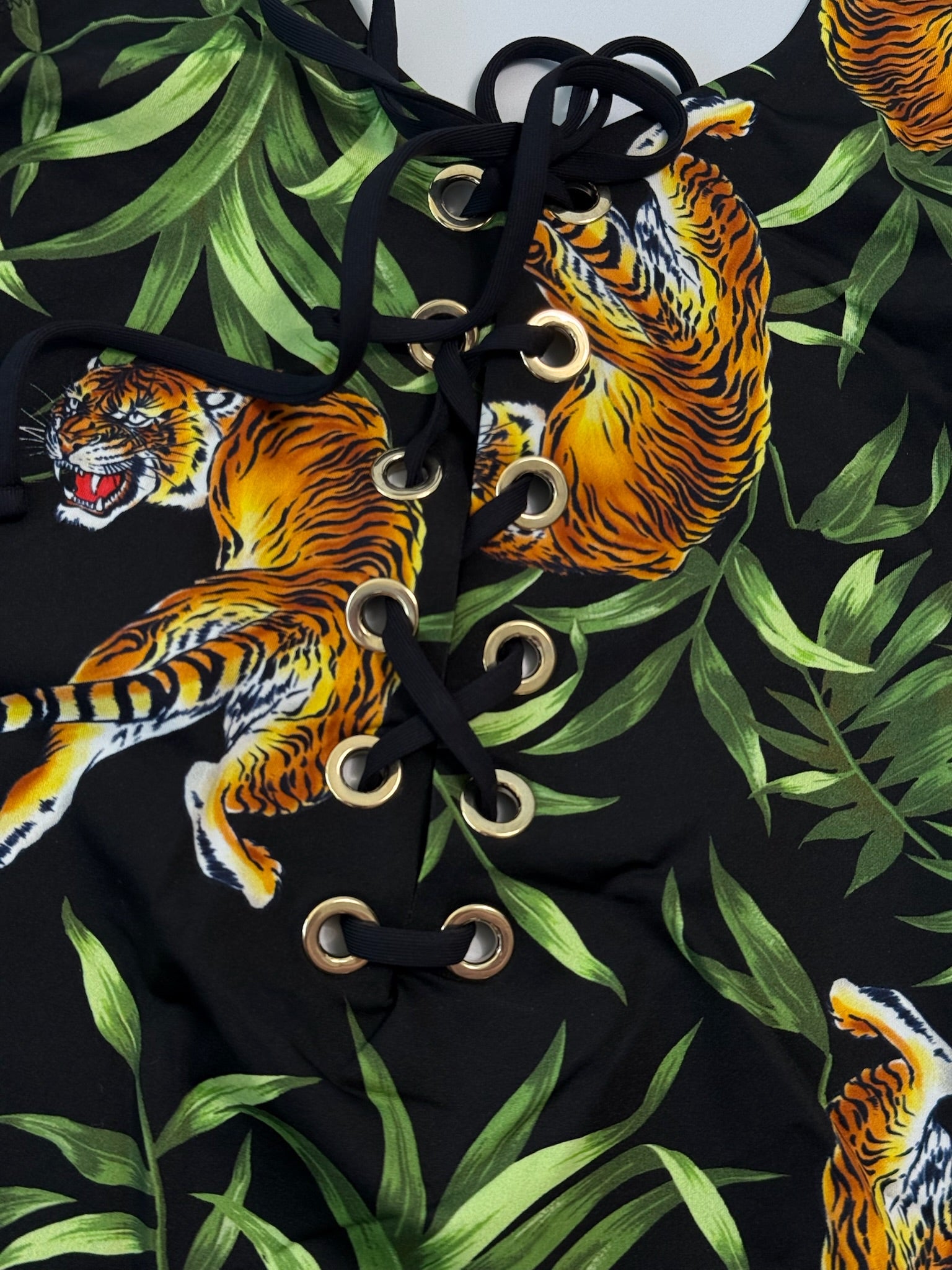 Costume Intero Tiger Leaves Con Lacci Frontali
