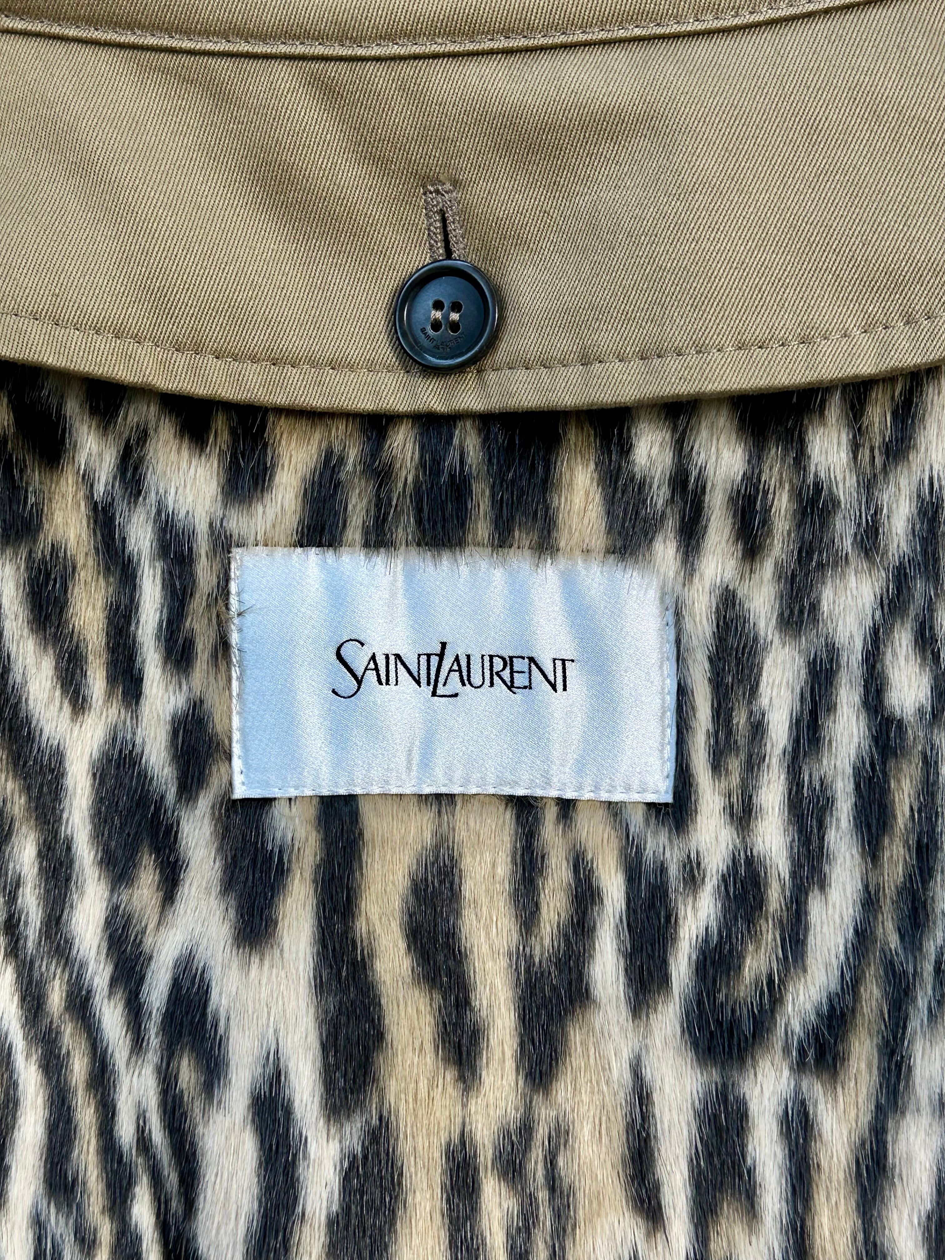 Saint Laurent x Mackintosh Leopard Lined Coat
