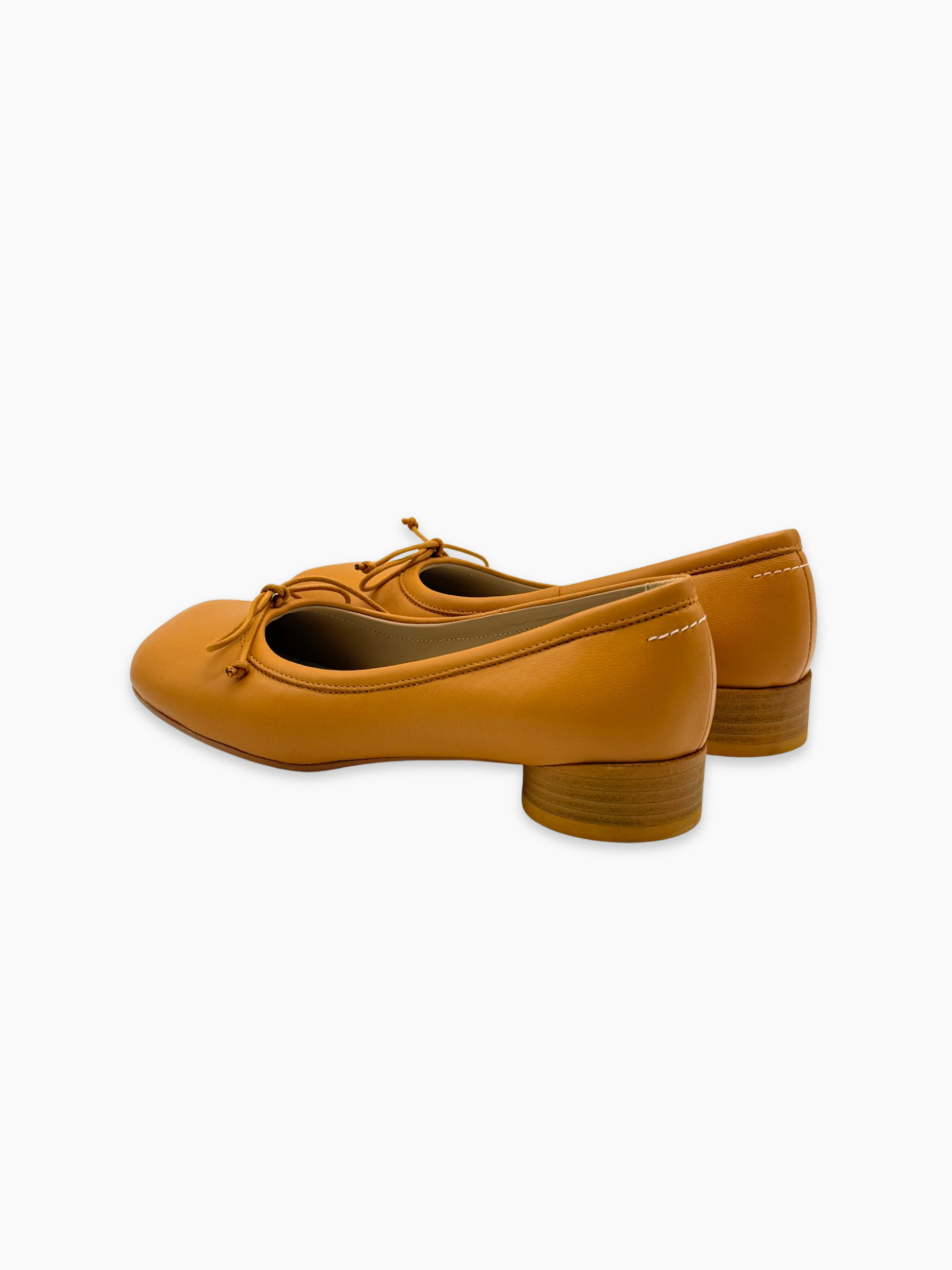 Ballerine Ocra In Pelle