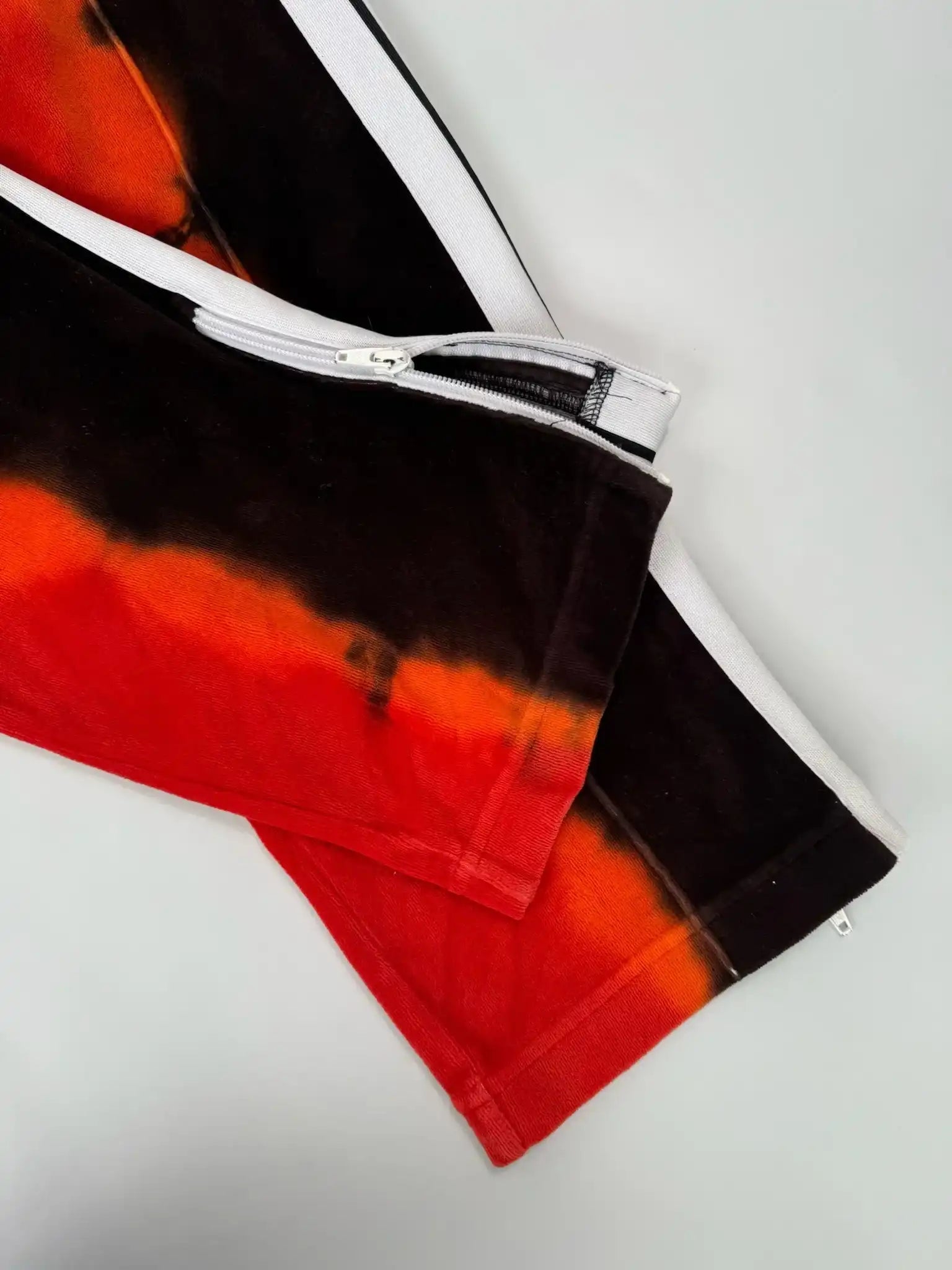Pantaloni Tie Dye In Velluto Con Banda Laterale