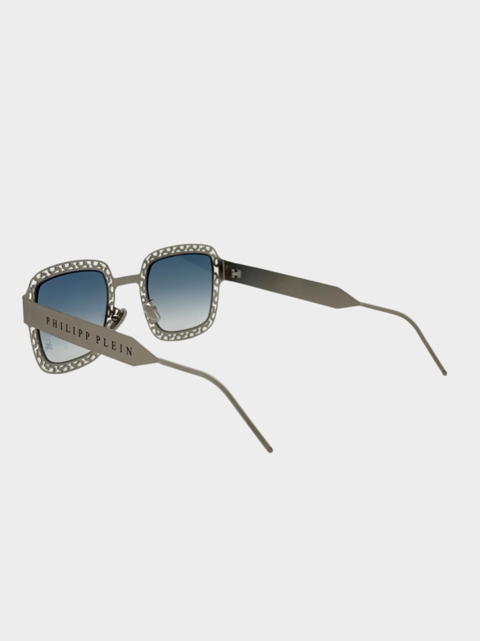 Occhiali Oro Chiaro Squadrati Con Lenti Blu