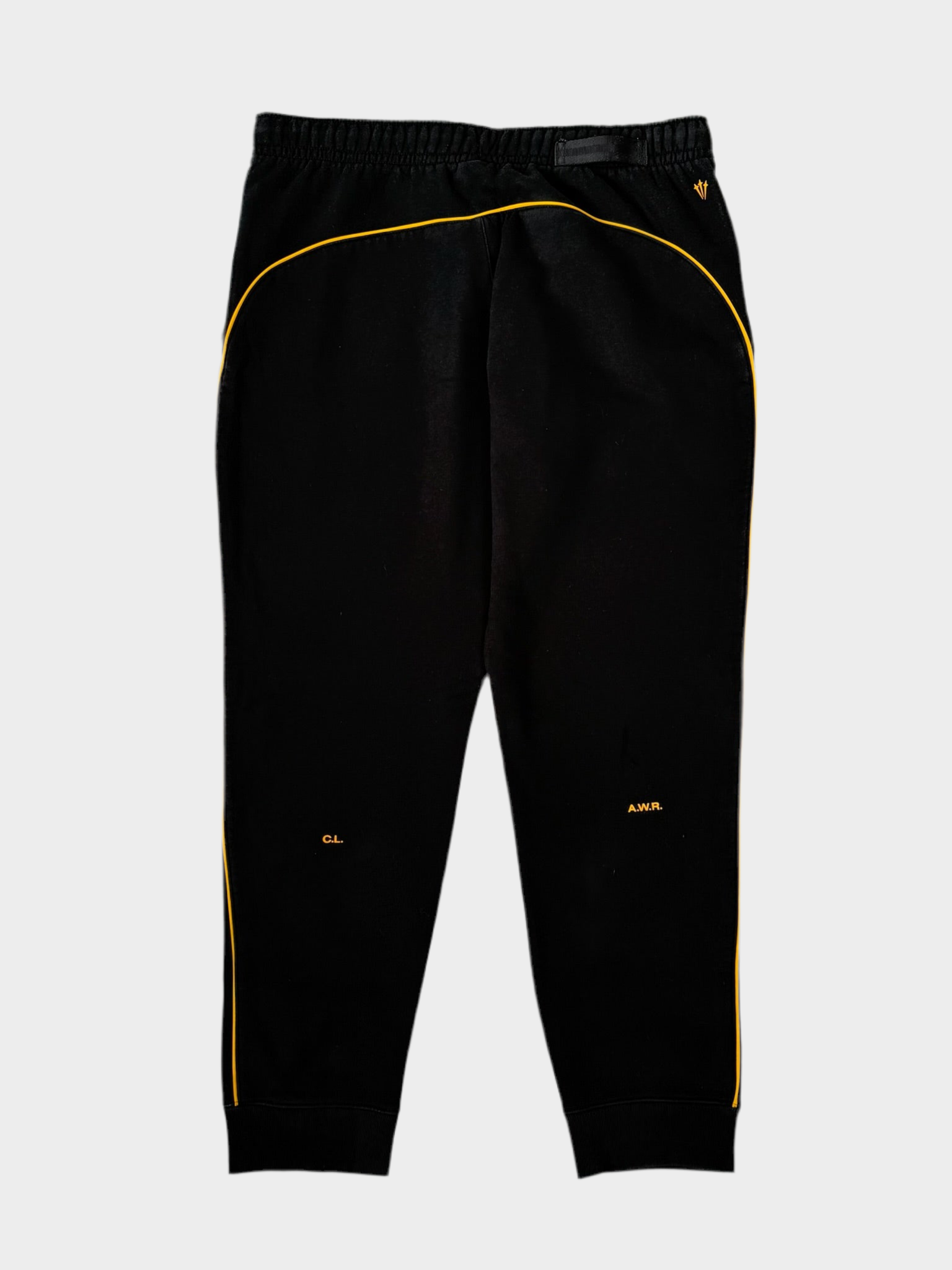 Pantalone Della Tuta Nero Con Dettagli Gialli E Swash Gommato