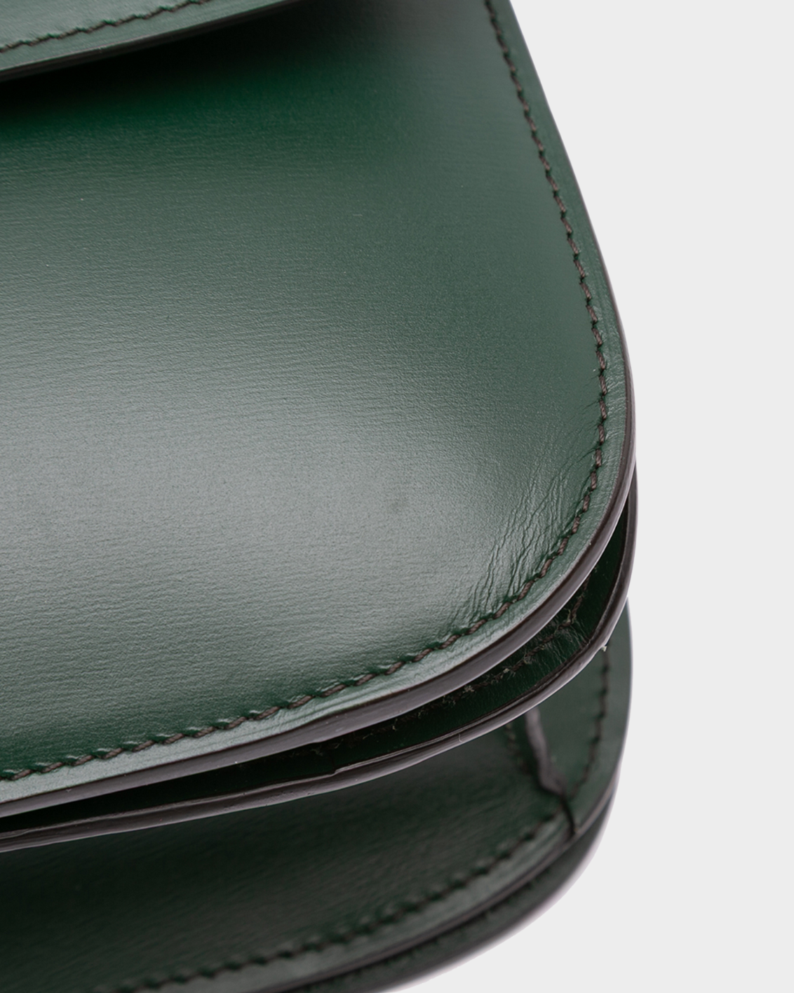 Borsa A Tracolla Céline Box Verde Scuro In Pelle Con Chiusura Dorata
