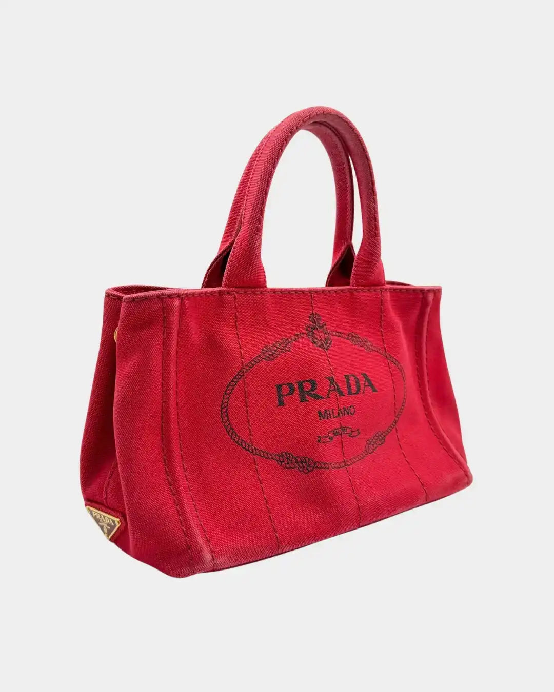 Borsa Canvas Canapa Logo Satchel Rossa