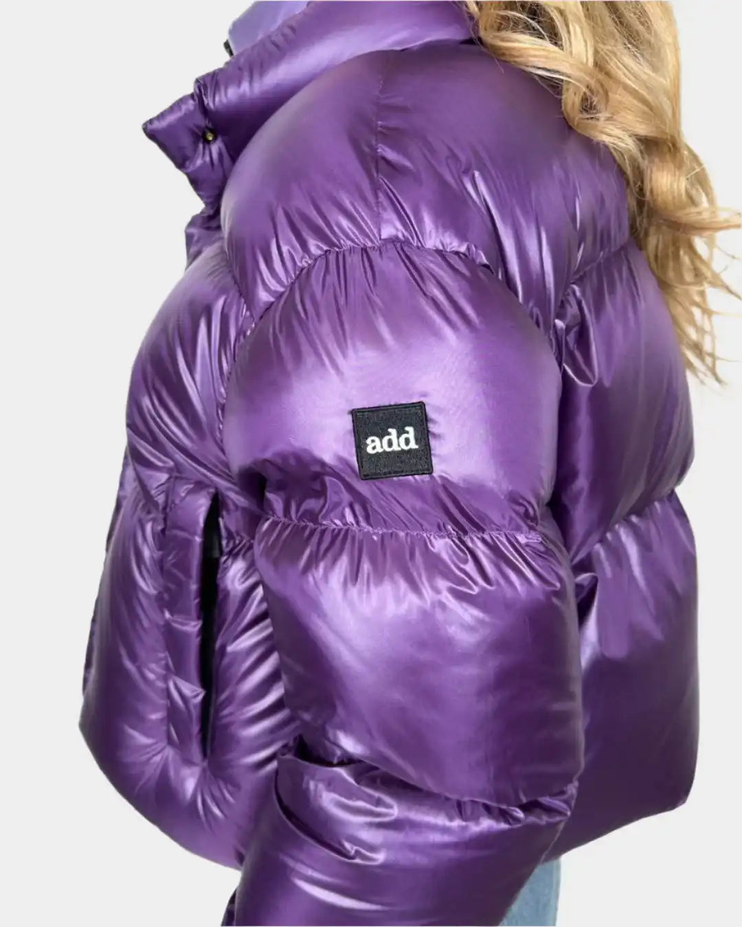 Piumino corto viola
