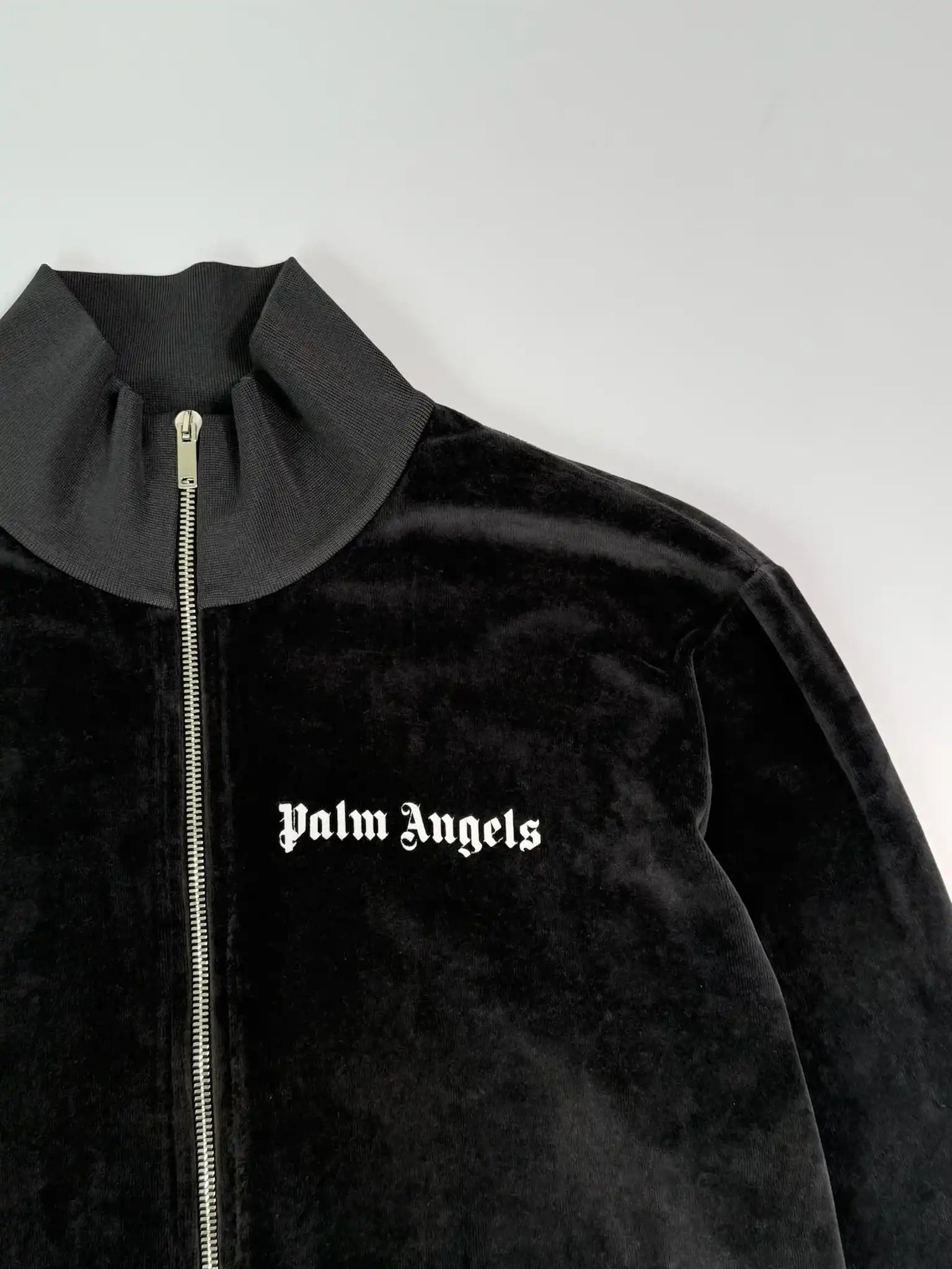 Giacca In Velluto Nera Con Righe Gialle Palm Angels
