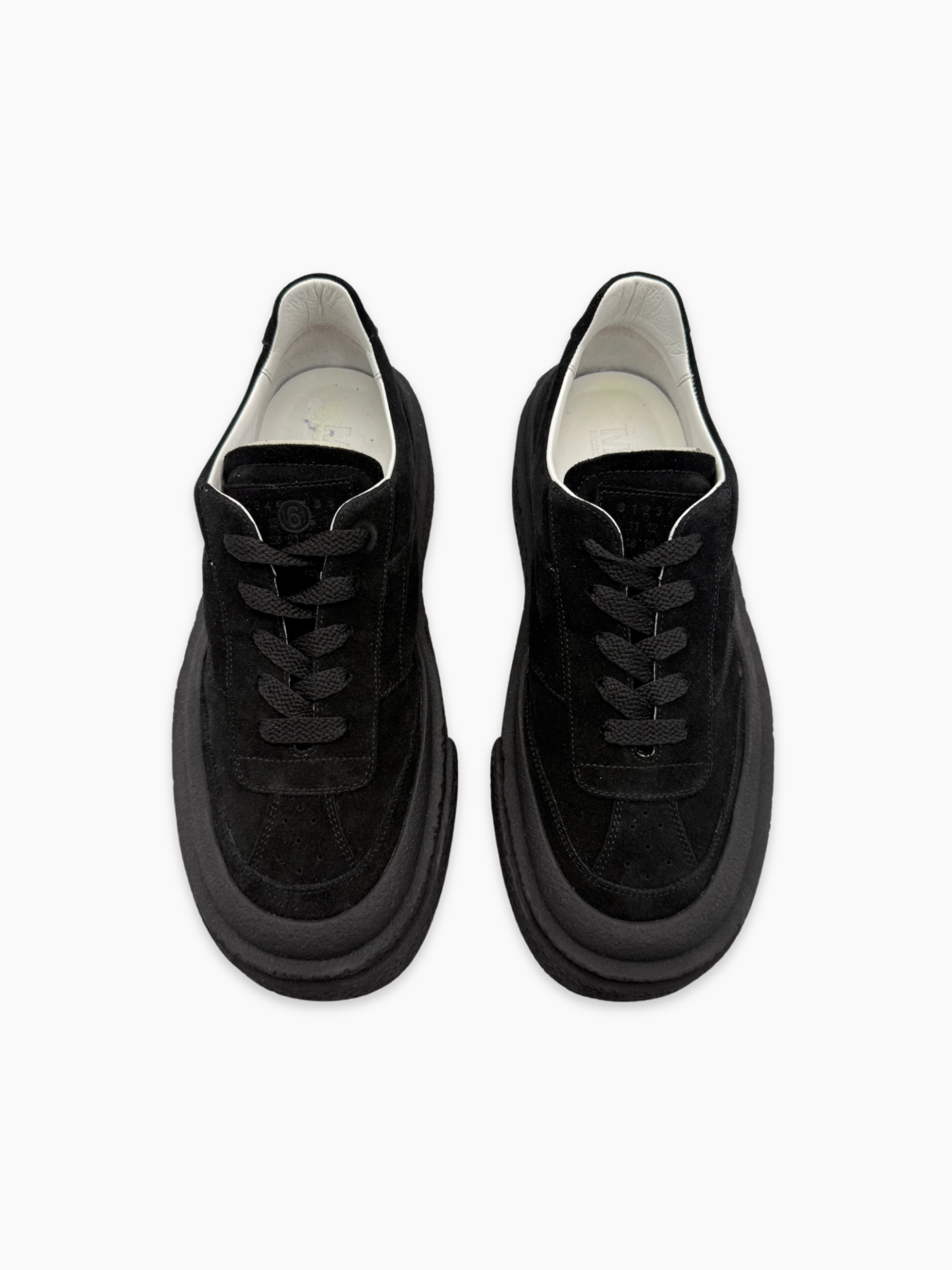 Sneakers Nere In Pelle Scamosciata