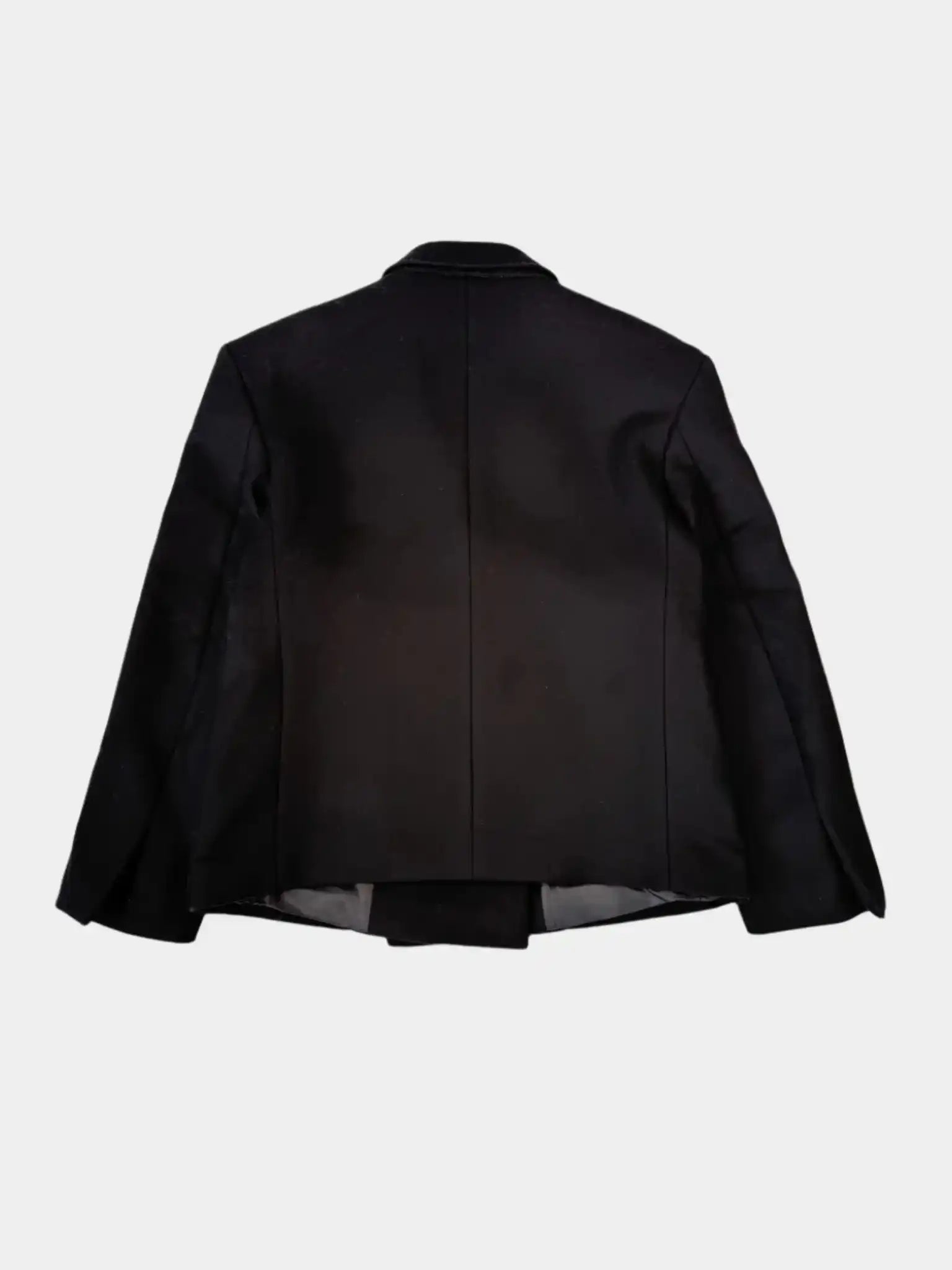 Black Double Breasted Blazer With Peak Lapel