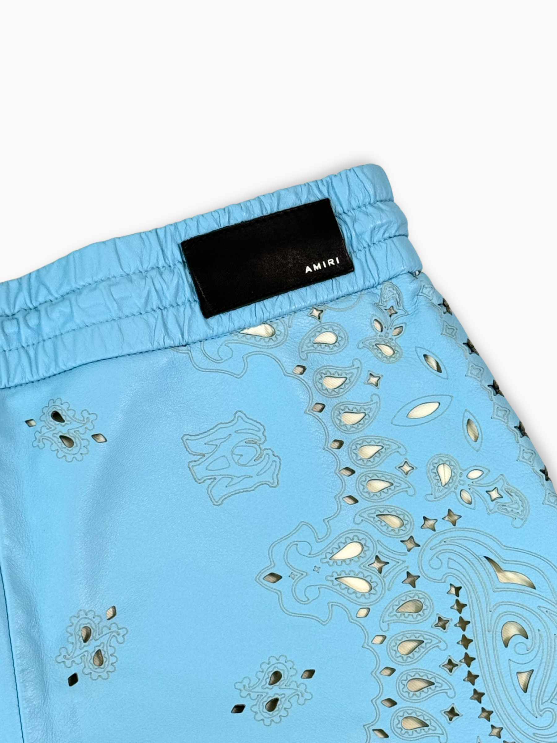 Shorts Azzurri In Pelle
