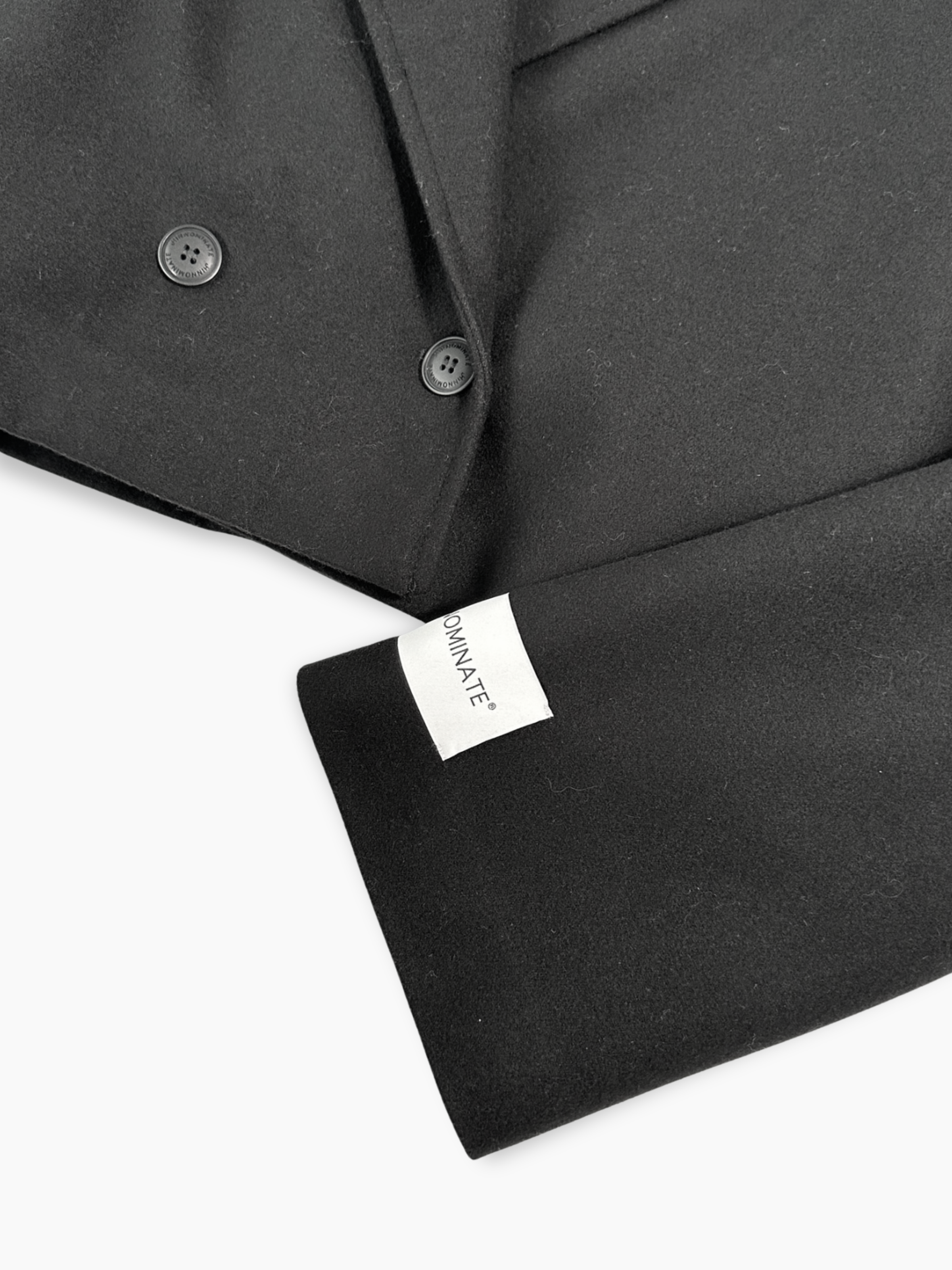 SHORT DOUBLE-BREASTED CLOTH COAT WITH LABEL ON THE CUFF