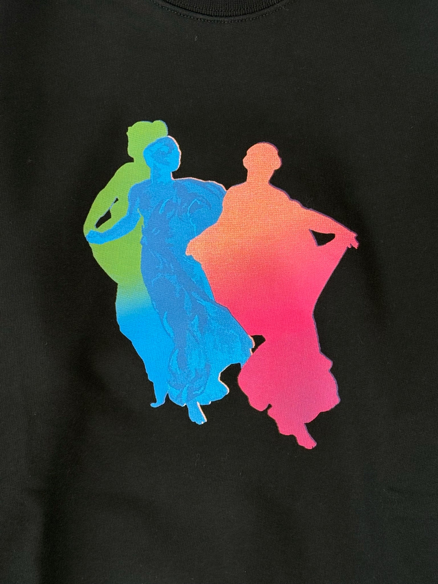 Felpa Nera Con Stampa Multicolor