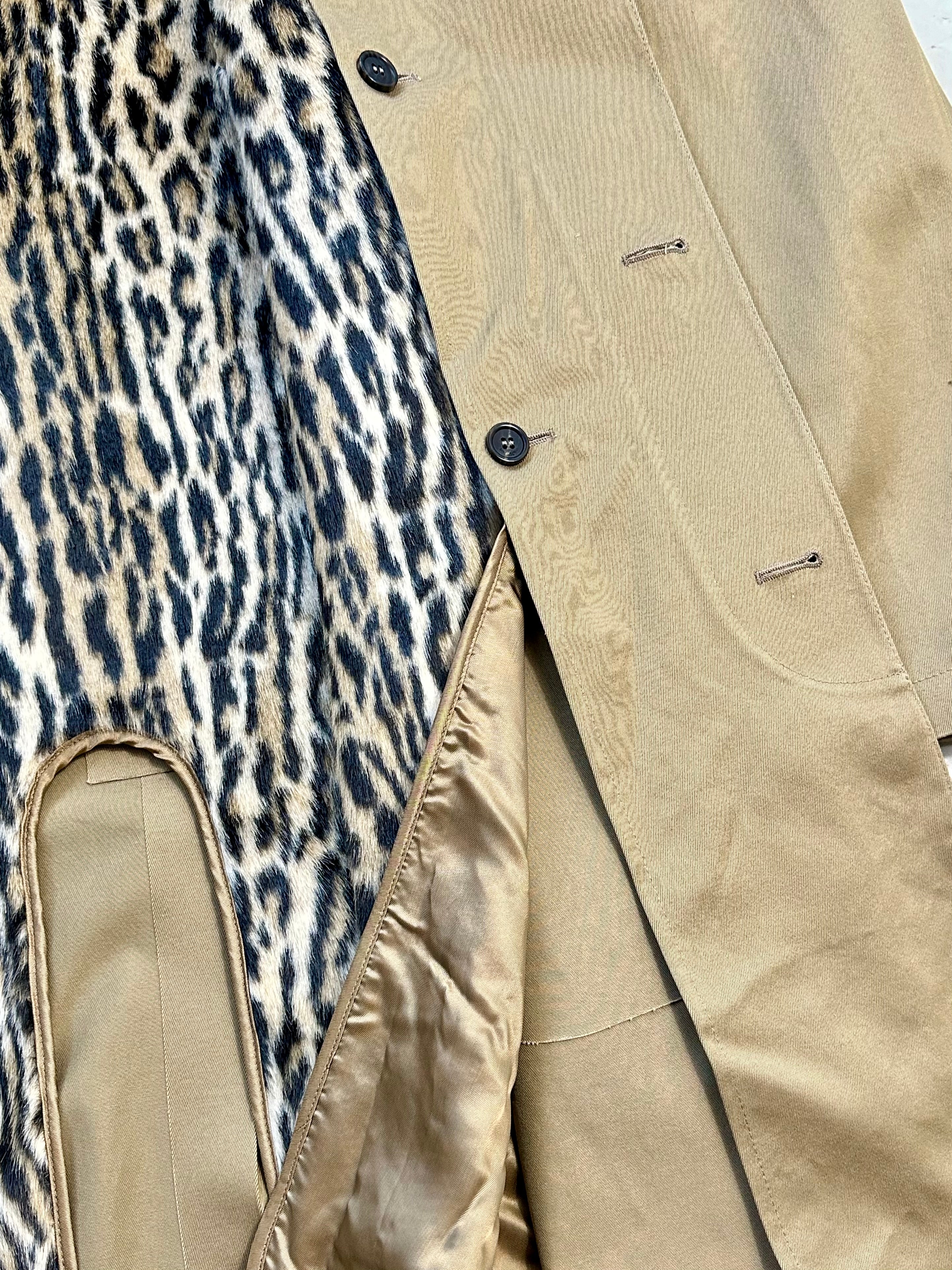 Saint Laurent x Mackintosh Leopard Lined Coat