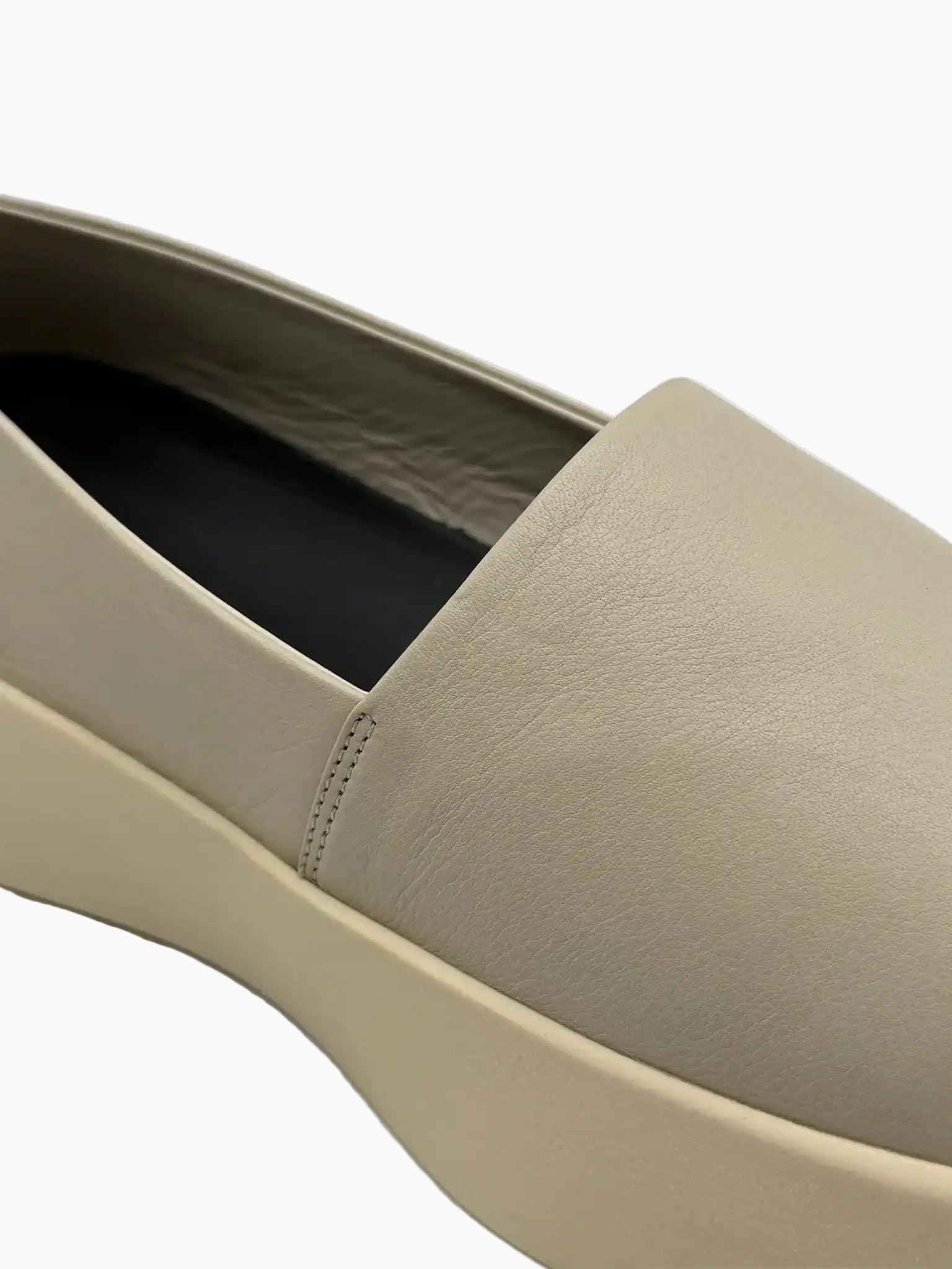 Beige Leather Loafers
