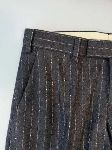 Pantaloni Gessati Grigio Lurex