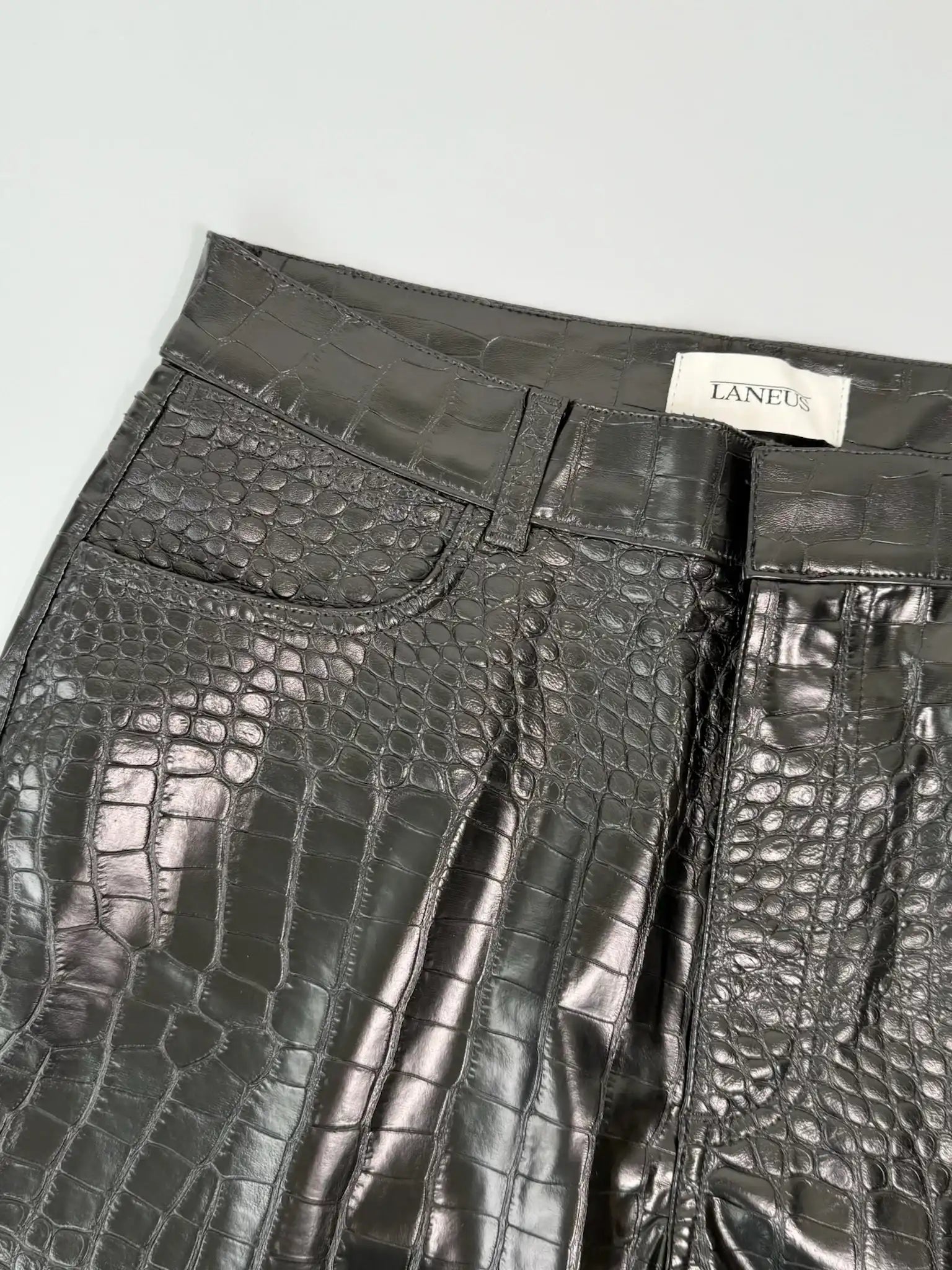 Pantaloni In Eco-Pelle Coccodrillo